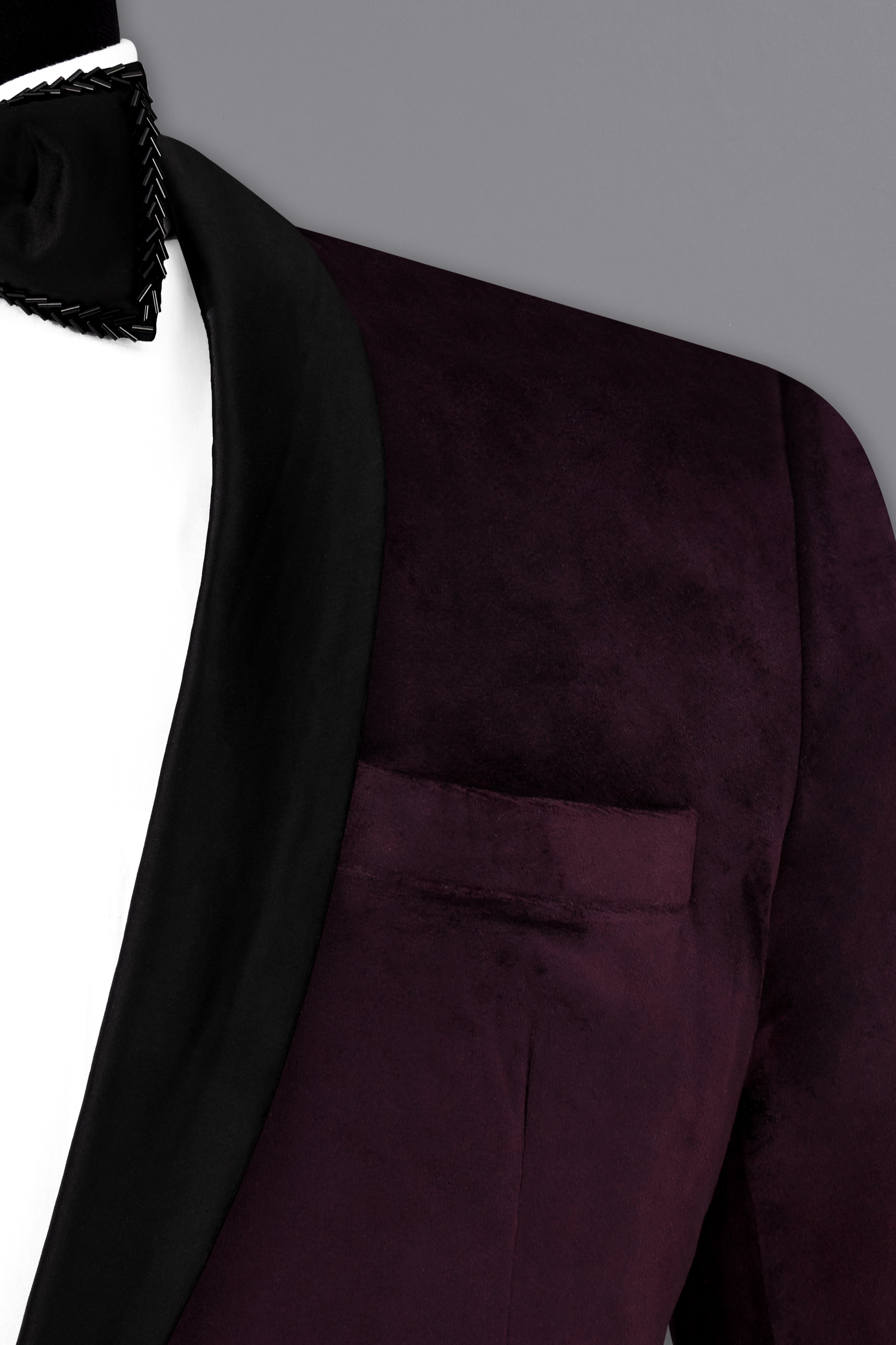 Eclipse Wine Velvet Tuxedo Blazer