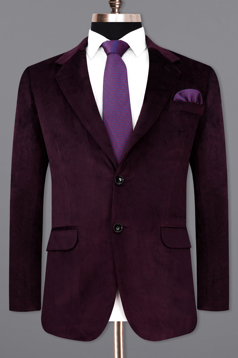 ECLIPSE WINE VELVET SINGLE BREASTED BLAZER