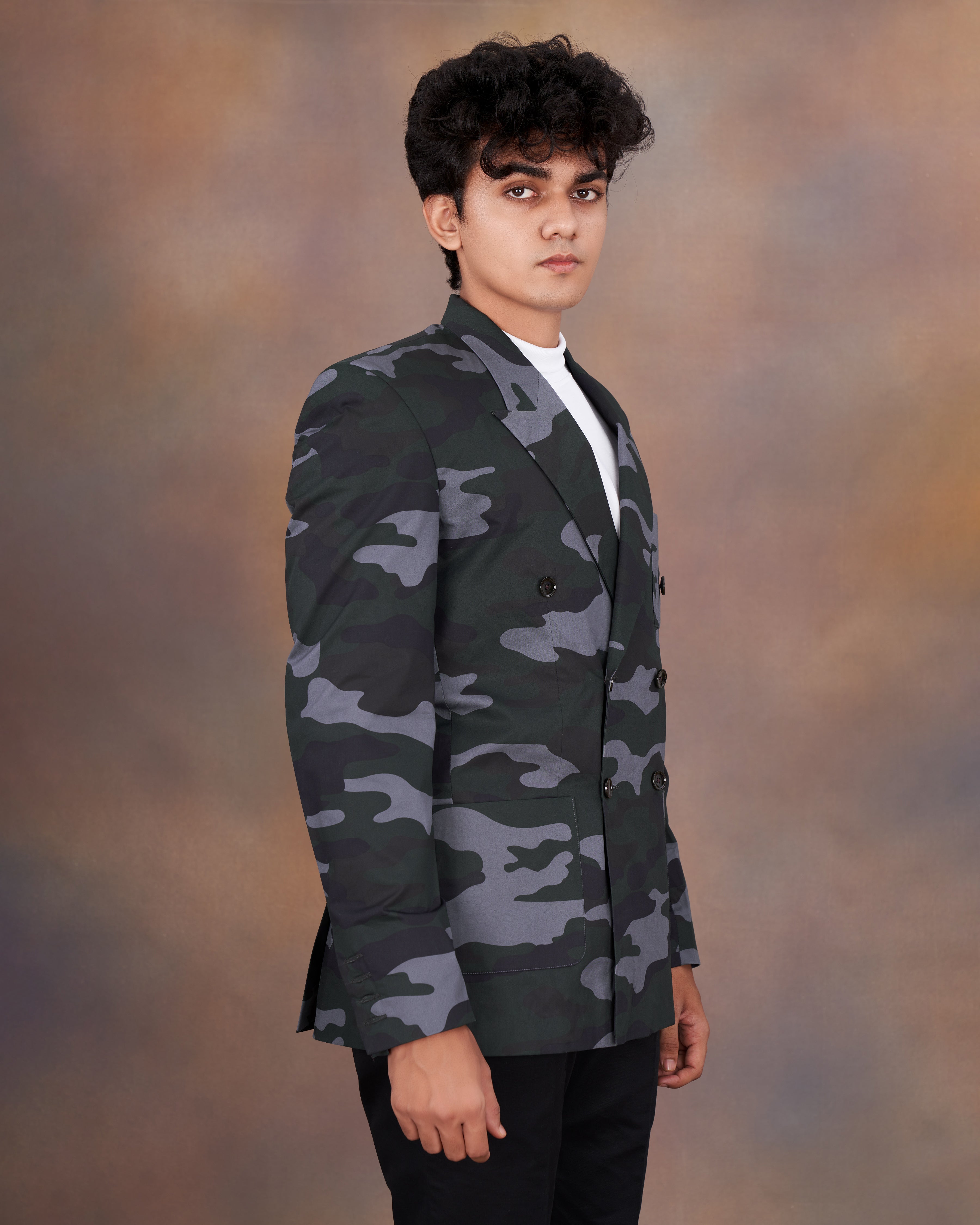 Baltic Green with Pale Gray Camouflage Premium Cotton Double Breasted Designer Sports Blazer BL2300-DB-PP-36, BL2300-DB-PP-38, BL2300-DB-PP-40, BL2300-DB-PP-42, BL2300-DB-PP-44, BL2300-DB-PP-46, BL2300-DB-PP-48, BL2300-DB-PP-50, BL2300-DB-PP-52, BL2300-DB-PP-54, BL2300-DB-PP-56, BL2300-DB-PP-58, BL2300-DB-PP-60