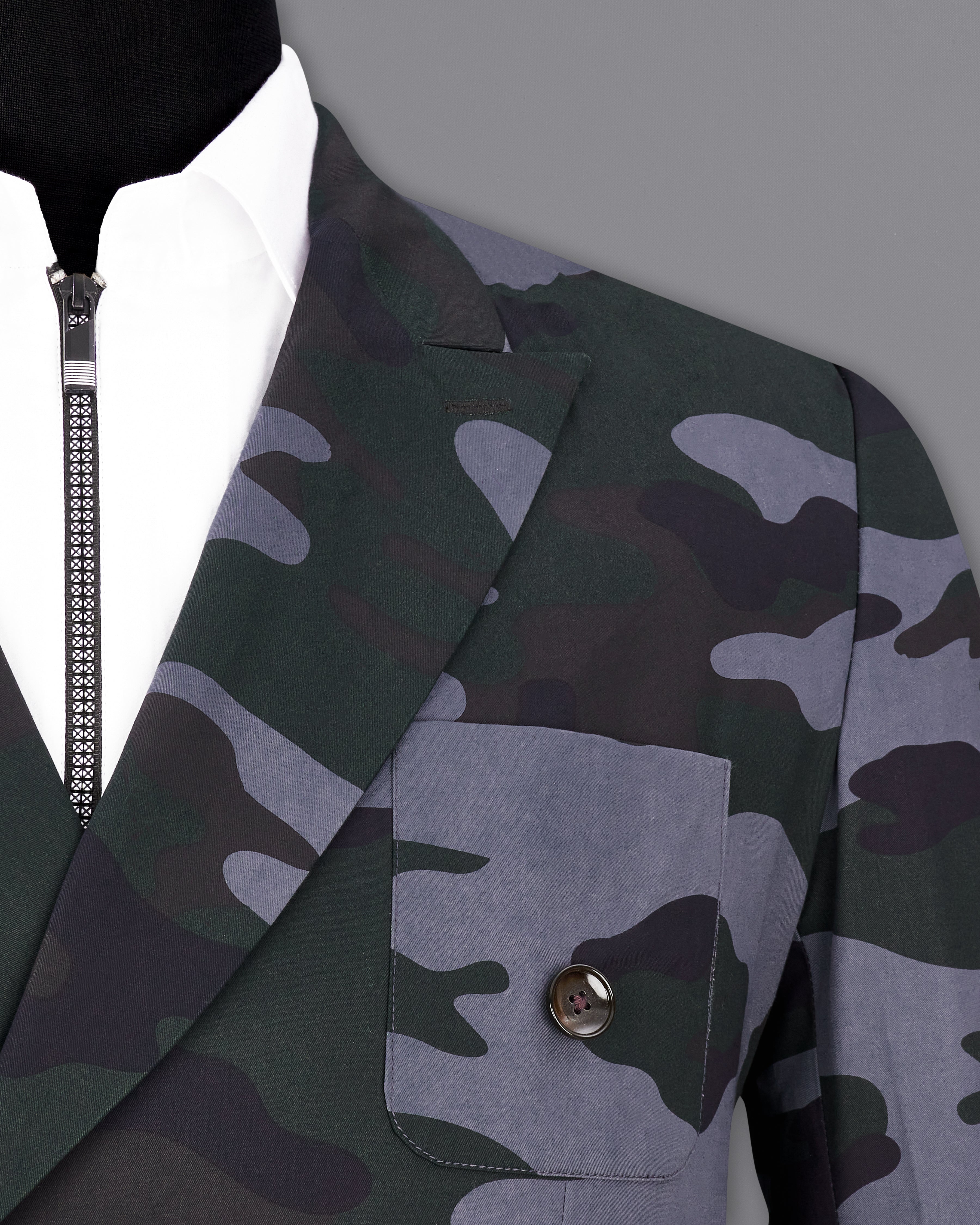 Baltic Green with Pale Gray Camouflage Premium Cotton Double Breasted Designer Sports Blazer BL2300-DB-PP-36, BL2300-DB-PP-38, BL2300-DB-PP-40, BL2300-DB-PP-42, BL2300-DB-PP-44, BL2300-DB-PP-46, BL2300-DB-PP-48, BL2300-DB-PP-50, BL2300-DB-PP-52, BL2300-DB-PP-54, BL2300-DB-PP-56, BL2300-DB-PP-58, BL2300-DB-PP-60