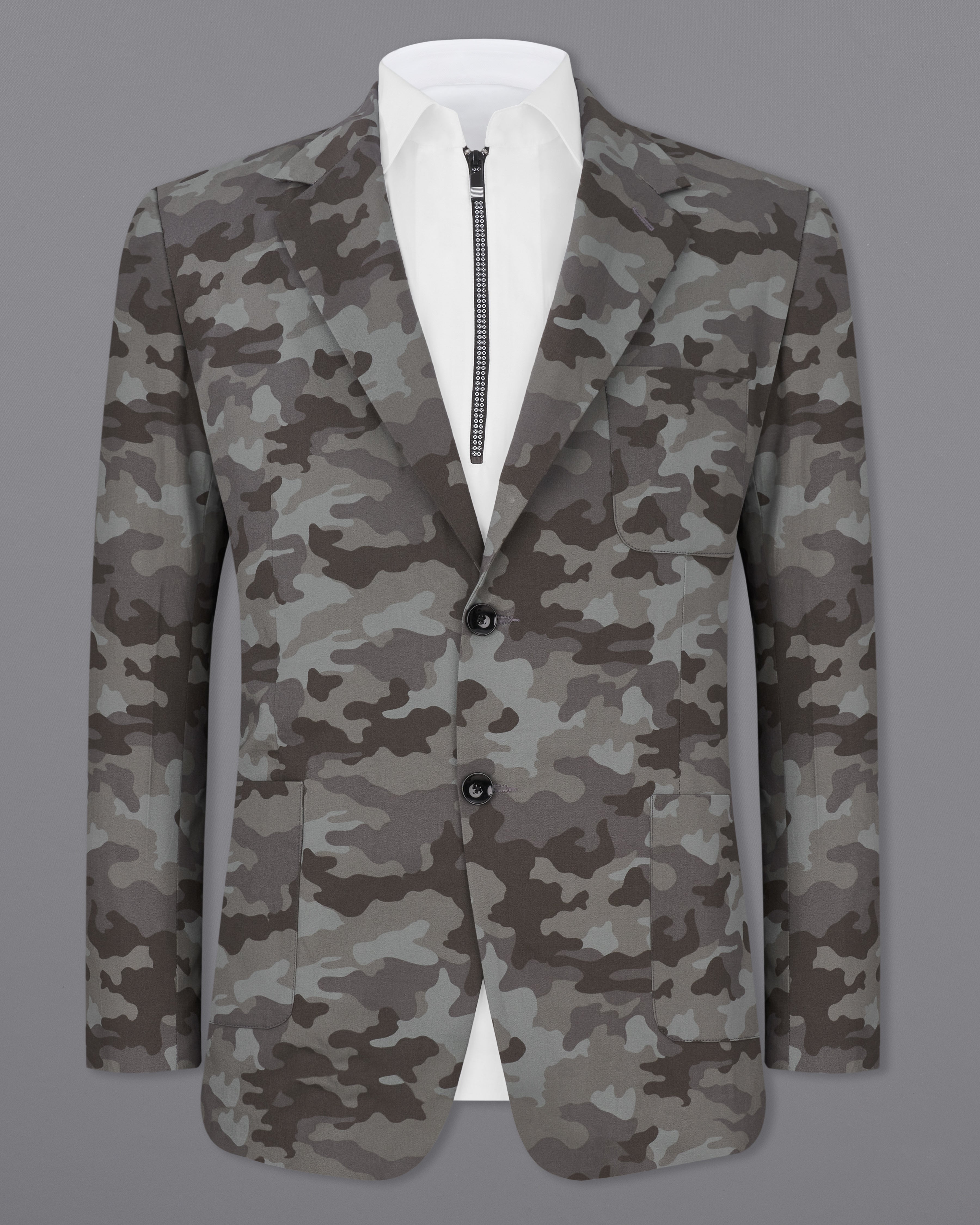 Gravel Gray with Iridium Brown Camouflage Premium Cotton Designer Sports Blazer BL2301-SB-PP-36, BL2301-SB-PP-38, BL2301-SB-PP-40, BL2301-SB-PP-42, BL2301-SB-PP-44, BL2301-SB-PP-46, BL2301-SB-PP-48, BL2301-SB-PP-50, BL2301-SB-PP-52, BL2301-SB-PP-54, BL2301-SB-PP-56, BL2301-SB-PP-58, BL2301-SB-PP-60