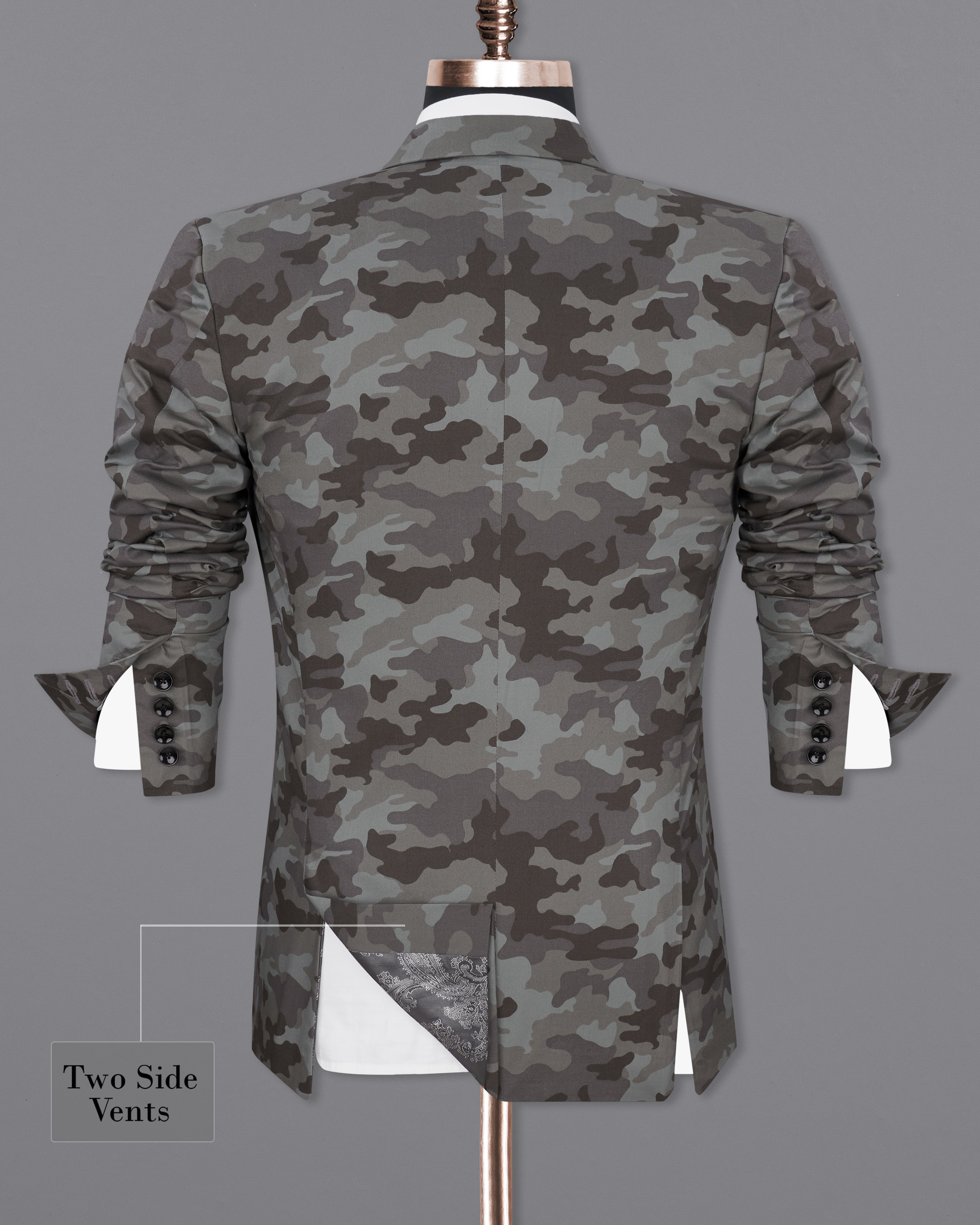 Gravel Gray with Iridium Brown Camouflage Premium Cotton Designer Sports Blazer BL2301-SB-PP-36, BL2301-SB-PP-38, BL2301-SB-PP-40, BL2301-SB-PP-42, BL2301-SB-PP-44, BL2301-SB-PP-46, BL2301-SB-PP-48, BL2301-SB-PP-50, BL2301-SB-PP-52, BL2301-SB-PP-54, BL2301-SB-PP-56, BL2301-SB-PP-58, BL2301-SB-PP-60