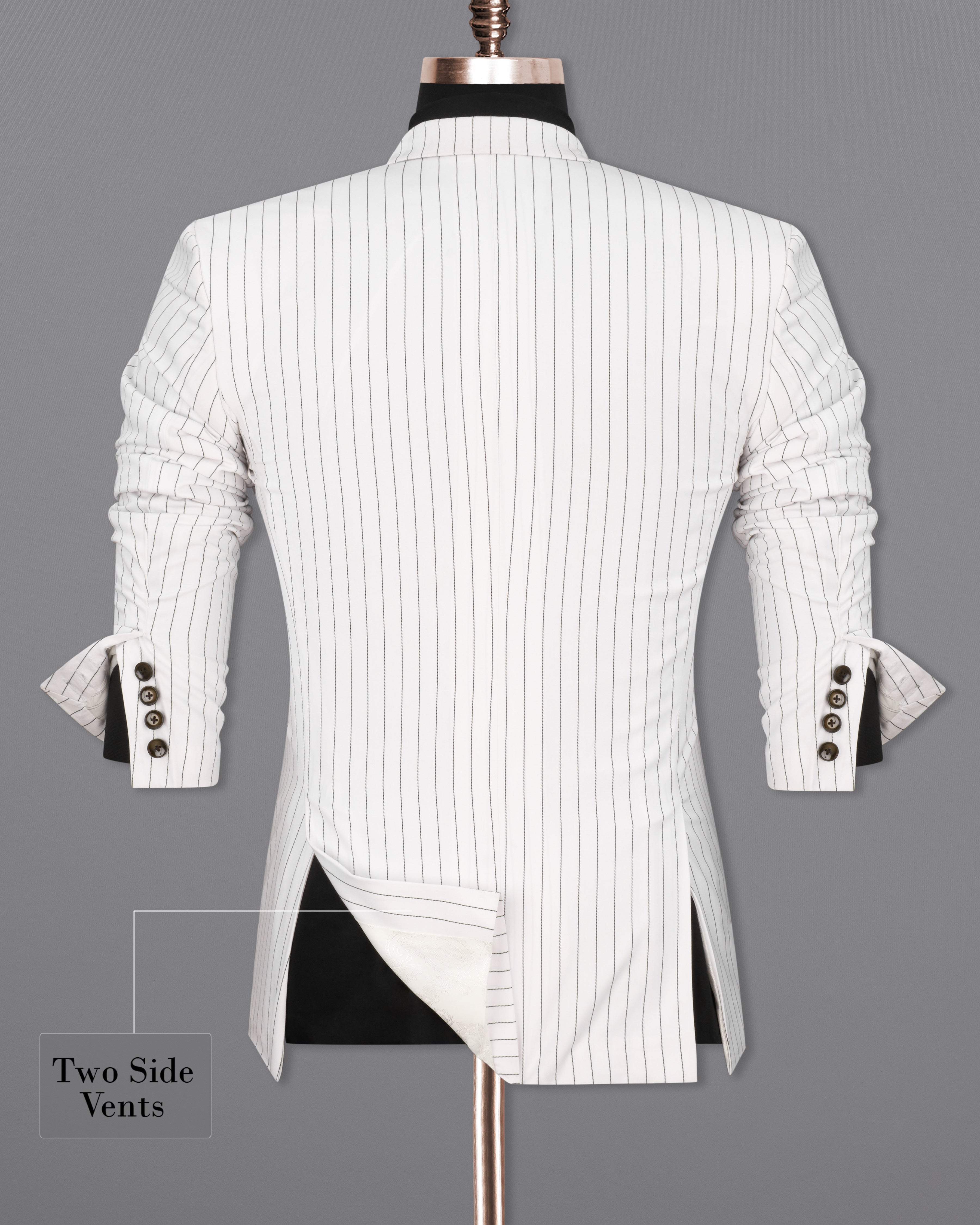 Bright White Striped Double Breasted Blazer BL2303-DB-36, BL2303-DB-38, BL2303-DB-40, BL2303-DB-42, BL2303-DB-44, BL2303-DB-46, BL2303-DB-48, BL2303-DB-50, BL2303-DB-52, BL2303-DB-54, BL2303-DB-56, BL2303-DB-58, BL2303-DB-60