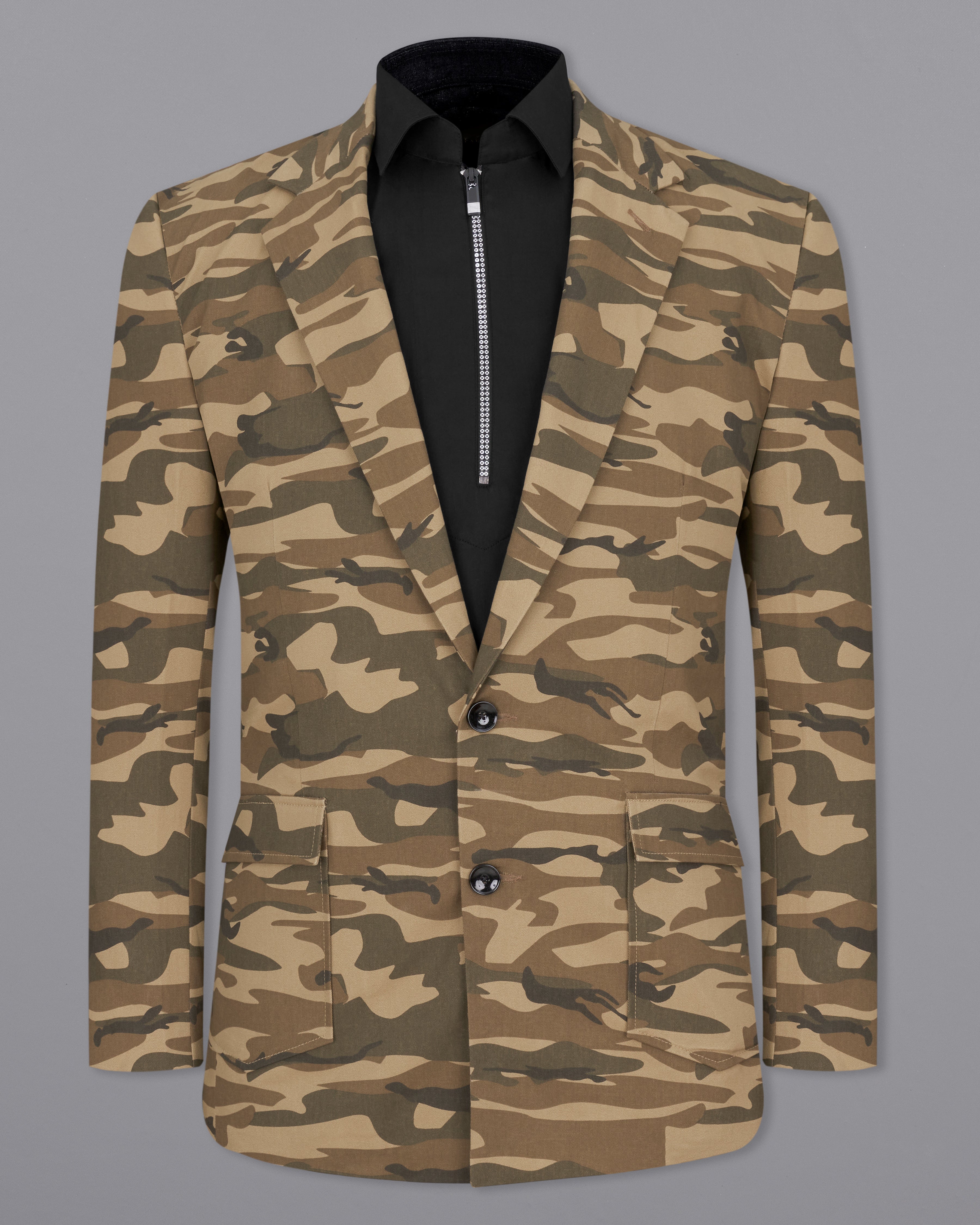 Stonewall Brown with Fuscous Green Camouflage Premium Cotton Designer Blazer BL2318-SB-D110-36, BL2318-SB-D110-38, BL2318-SB-D110-40, BL2318-SB-D110-42, BL2318-SB-D110-44, BL2318-SB-D110-46, BL2318-SB-D110-48, BL2318-SB-D110-50, BL2318-SB-D110-52, BL2318-SB-D110-54, BL2318-SB-D110-56, BL2318-SB-D110-58, BL2318-SB-D110-60