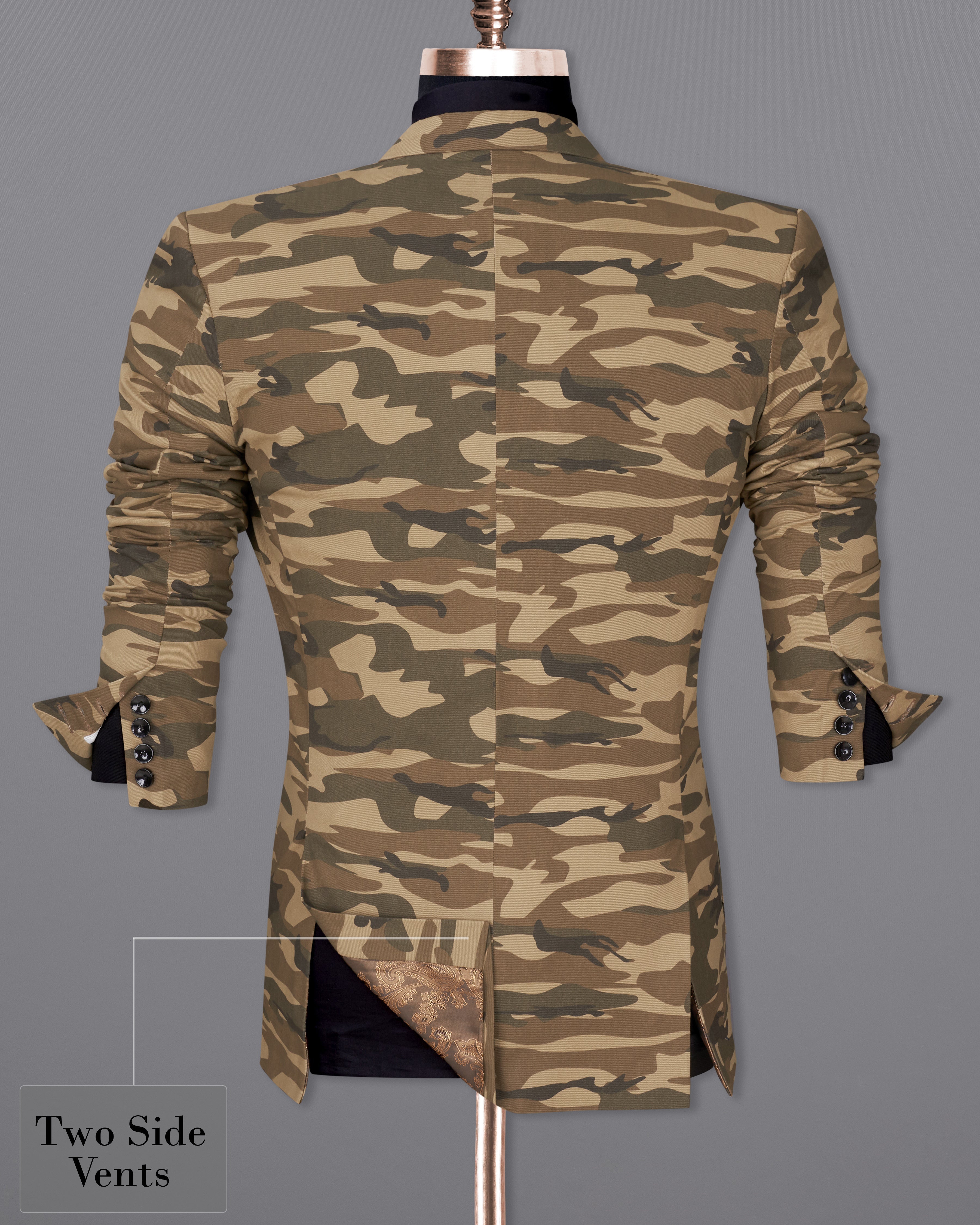 Stonewall Brown with Fuscous Green Camouflage Premium Cotton Designer Blazer BL2318-SB-D110-36, BL2318-SB-D110-38, BL2318-SB-D110-40, BL2318-SB-D110-42, BL2318-SB-D110-44, BL2318-SB-D110-46, BL2318-SB-D110-48, BL2318-SB-D110-50, BL2318-SB-D110-52, BL2318-SB-D110-54, BL2318-SB-D110-56, BL2318-SB-D110-58, BL2318-SB-D110-60