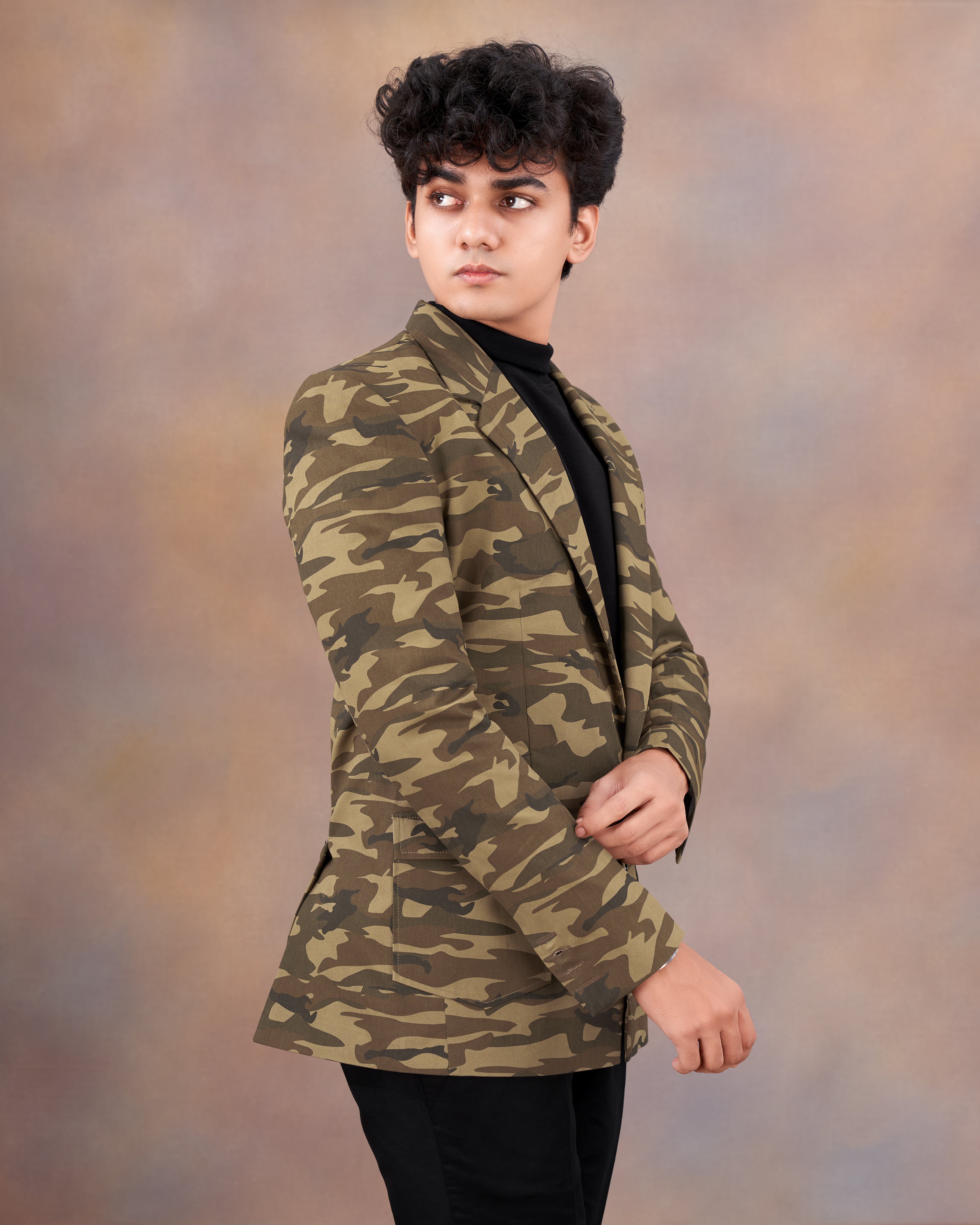 Stonewall Brown with Fuscous Green Camouflage Premium Cotton Designer Blazer BL2318-SB-D110-36, BL2318-SB-D110-38, BL2318-SB-D110-40, BL2318-SB-D110-42, BL2318-SB-D110-44, BL2318-SB-D110-46, BL2318-SB-D110-48, BL2318-SB-D110-50, BL2318-SB-D110-52, BL2318-SB-D110-54, BL2318-SB-D110-56, BL2318-SB-D110-58, BL2318-SB-D110-60