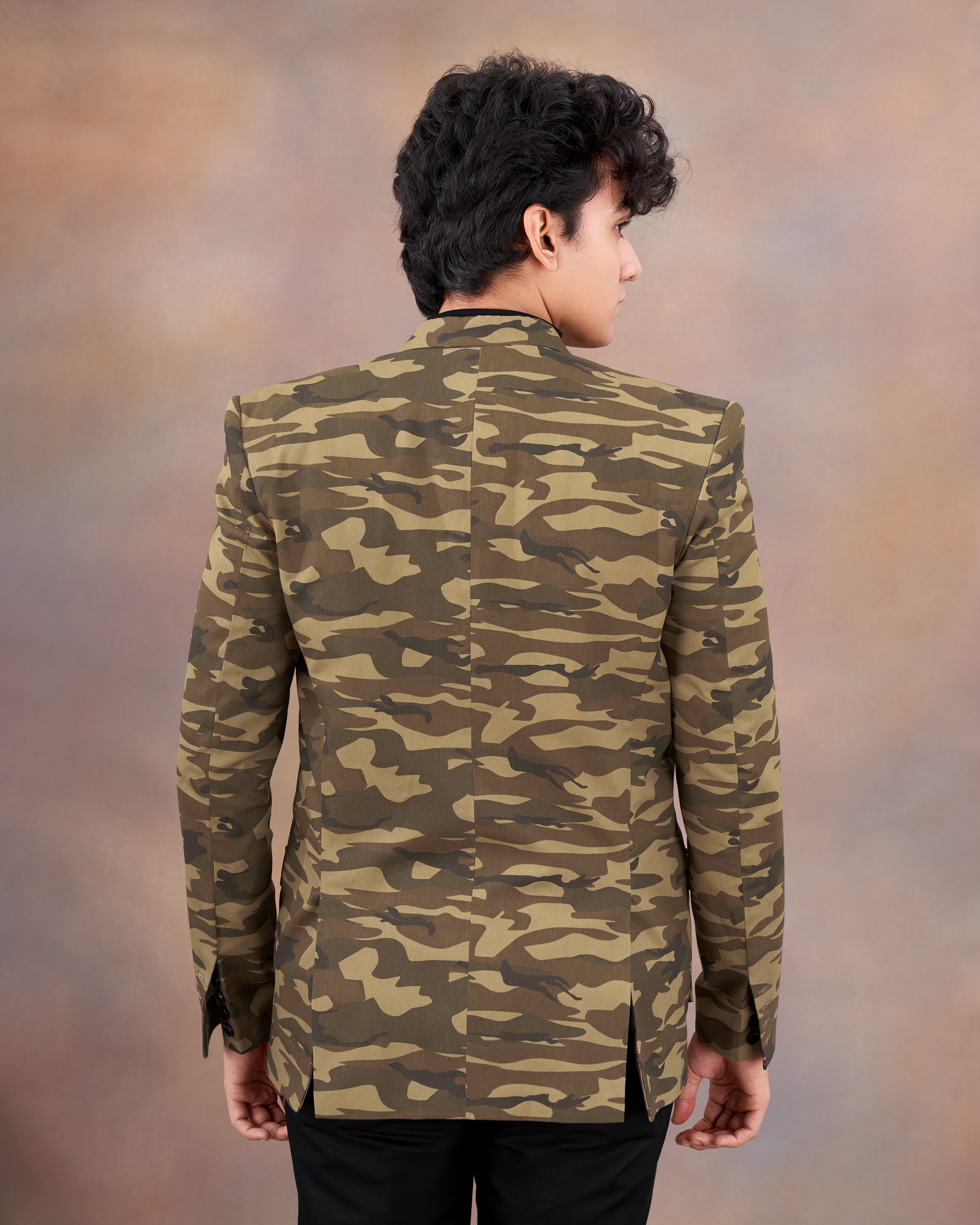 Stonewall Brown with Fuscous Green Camouflage Premium Cotton Designer Blazer BL2318-SB-D110-36, BL2318-SB-D110-38, BL2318-SB-D110-40, BL2318-SB-D110-42, BL2318-SB-D110-44, BL2318-SB-D110-46, BL2318-SB-D110-48, BL2318-SB-D110-50, BL2318-SB-D110-52, BL2318-SB-D110-54, BL2318-SB-D110-56, BL2318-SB-D110-58, BL2318-SB-D110-60