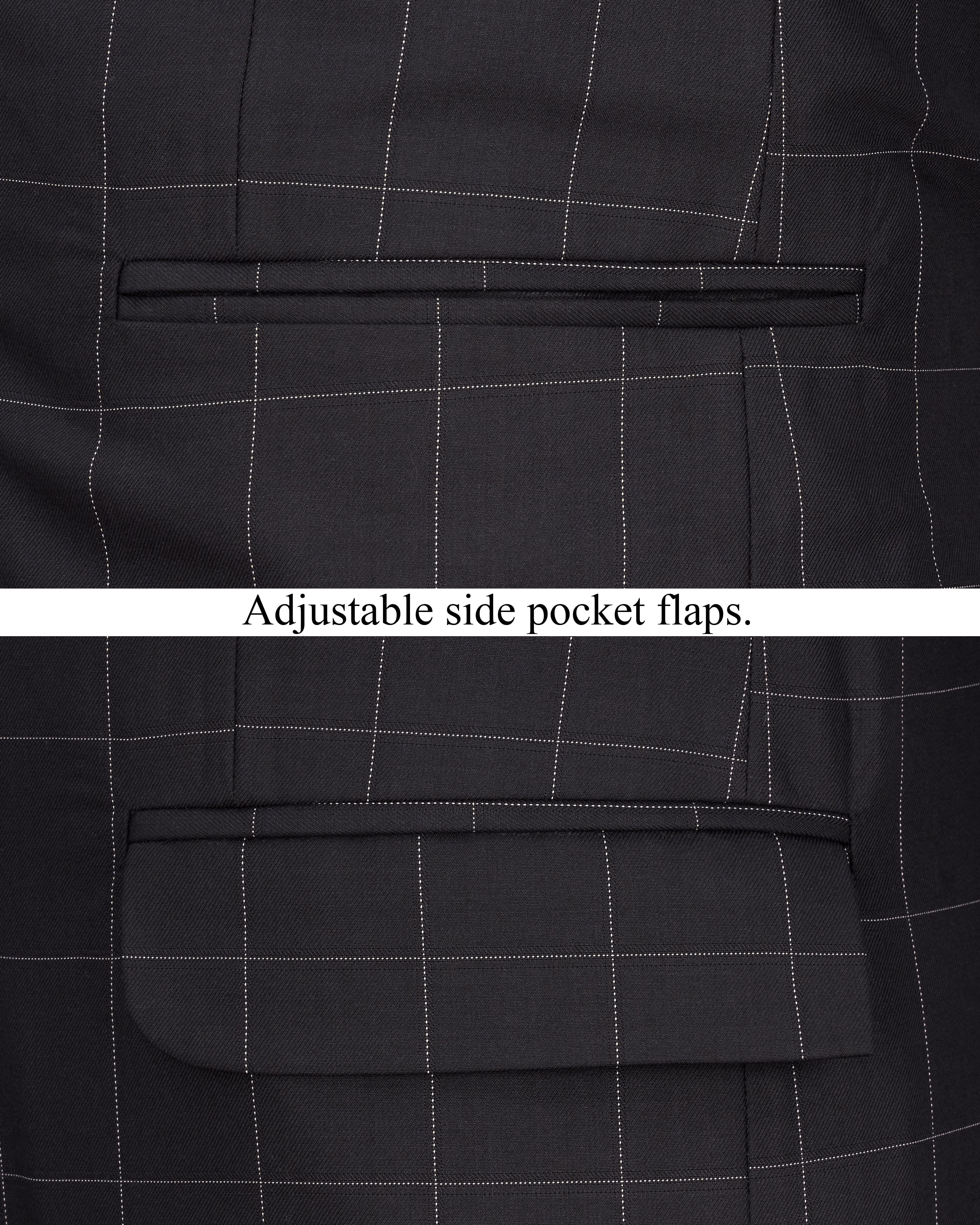 Jade Black Windowpane Single Breasted Blazer BL2328-SB-36, BL2328-SB-38, BL2328-SB-40, BL2328-SB-42, BL2328-SB-44, BL2328-SB-46, BL2328-SB-48, BL2328-SB-50, BL2328-SB-52, BL2328-SB-54, BL2328-SB-56, BL2328-SB-58, BL2328-SB-60