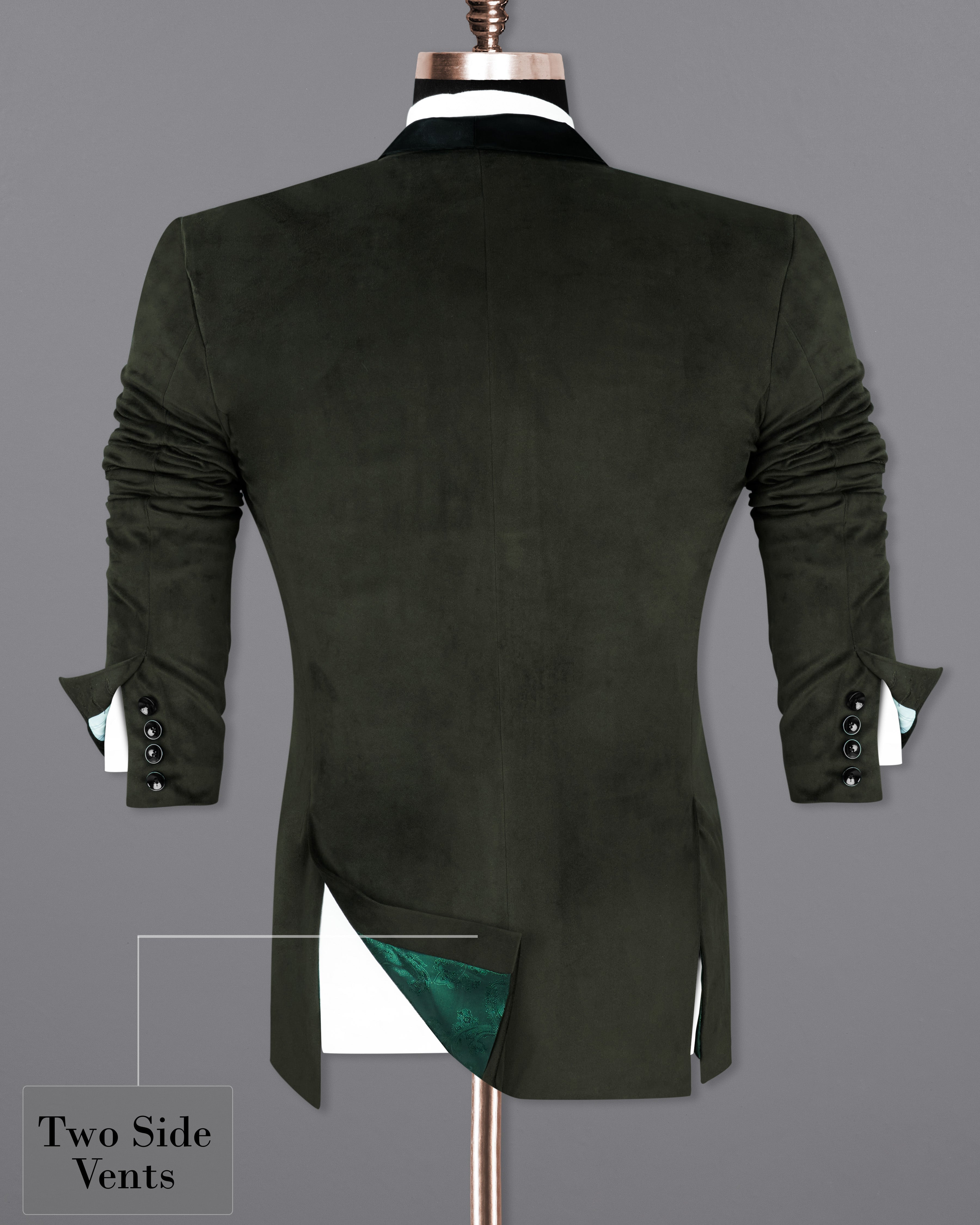 Zeus Green Velvet Designer Tuxedo Blazer BL2335-BKL-D2091-36, BL2335-BKL-D2091-38, BL2335-BKL-D2091-40, BL2335-BKL-D2091-42, BL2335-BKL-D2091-44, BL2335-BKL-D2091-46, BL2335-BKL-D2091-48, BL2335-BKL-D2091-50, BL2335-BKL-D2091-52, BL2335-BKL-D2091-54, BL2335-BKL-D2091-56, BL2335-BKL-D2091-58, BL2335-BKL-D2091-60