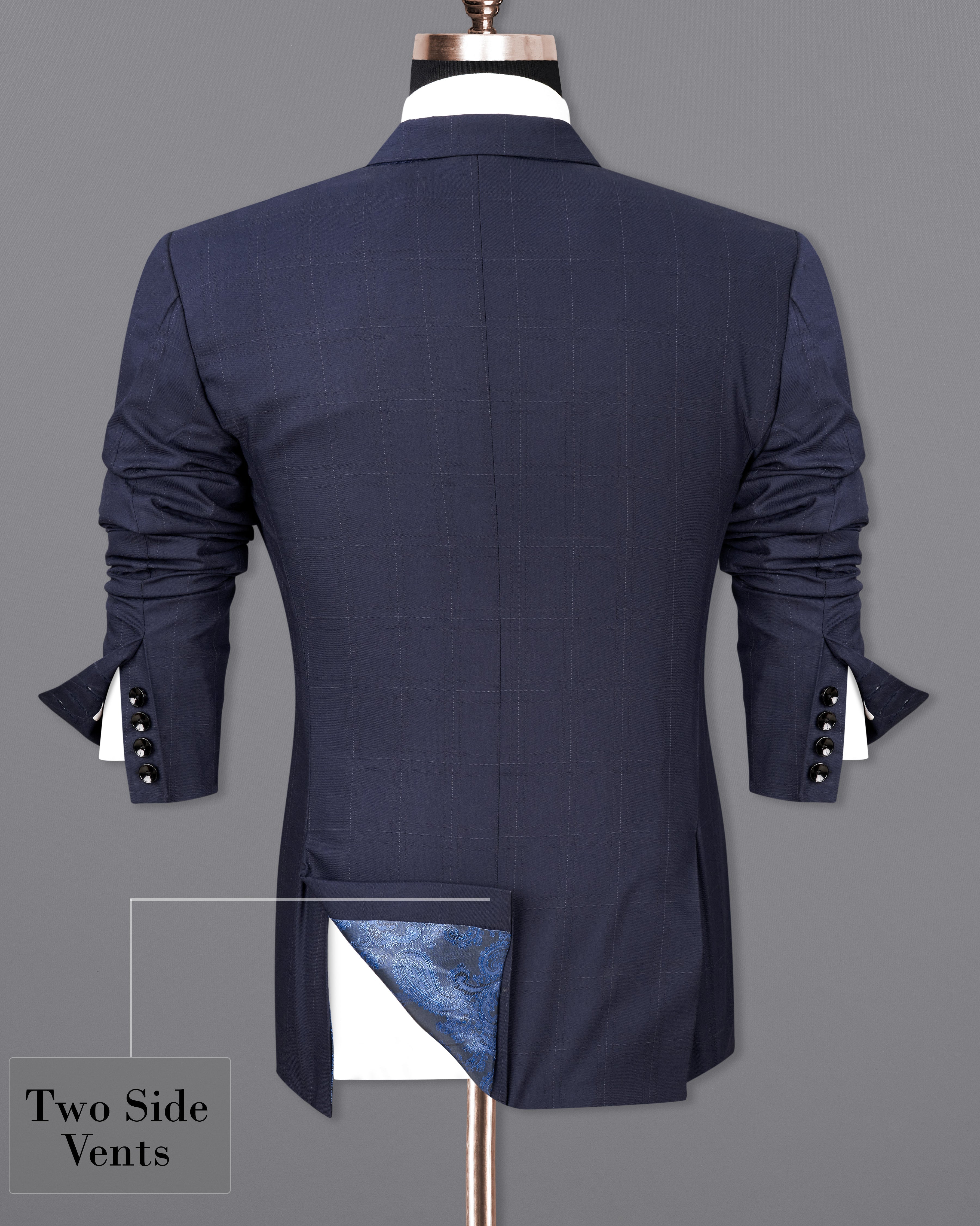 Ebony Clay Navy Blue Subtle Windowpane Single Breasted Blazer BL2346-SB-36, BL2346-SB-38, BL2346-SB-40, BL2346-SB-42, BL2346-SB-44, BL2346-SB-46, BL2346-SB-48, BL2346-SB-50, BL2346-SB-52, BL2346-SB-54, BL2346-SB-56, BL2346-SB-58, BL2346-SB-60		