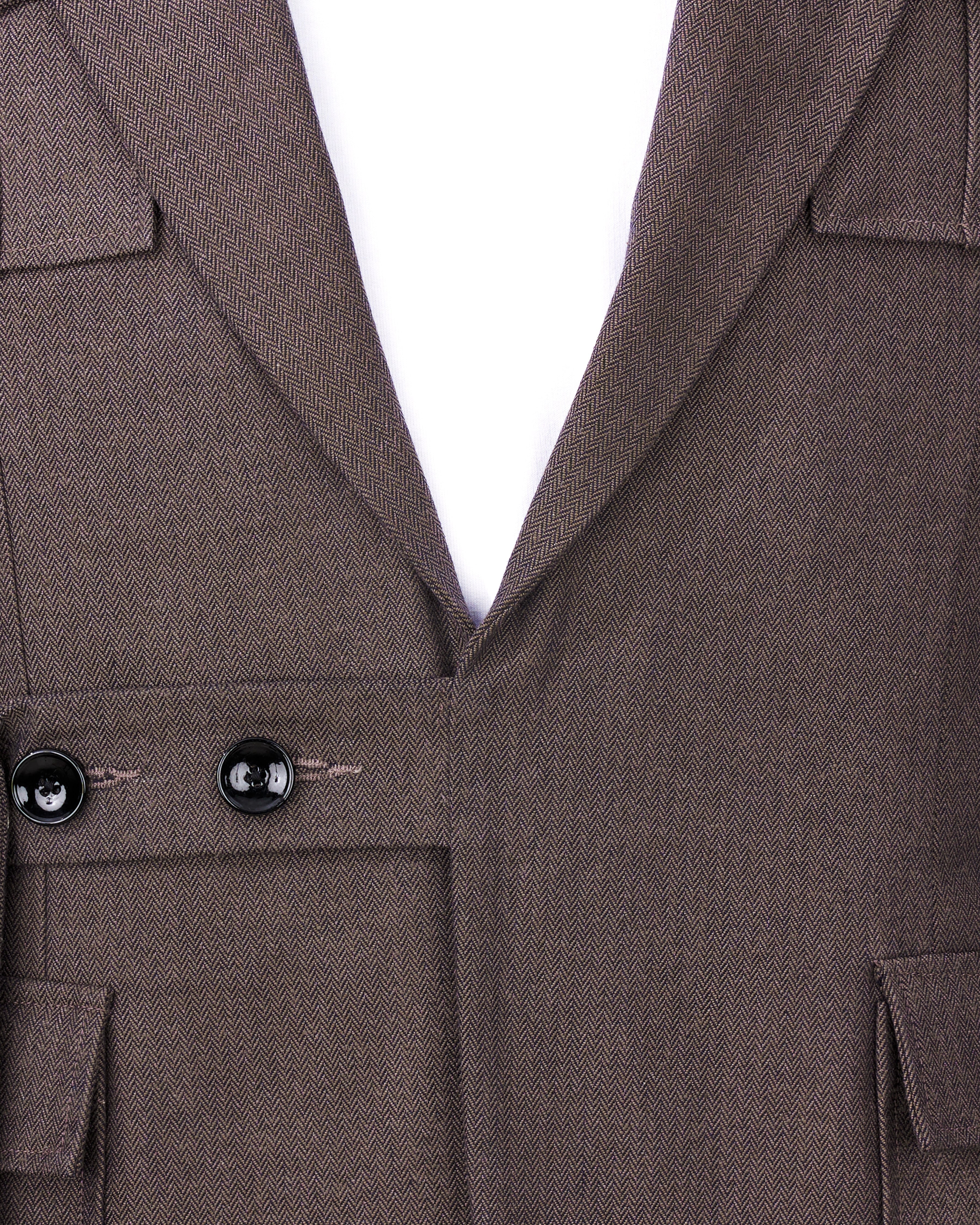 Iridium Brown Premium Cotton Designer Blazer with Functional Belt Fastening