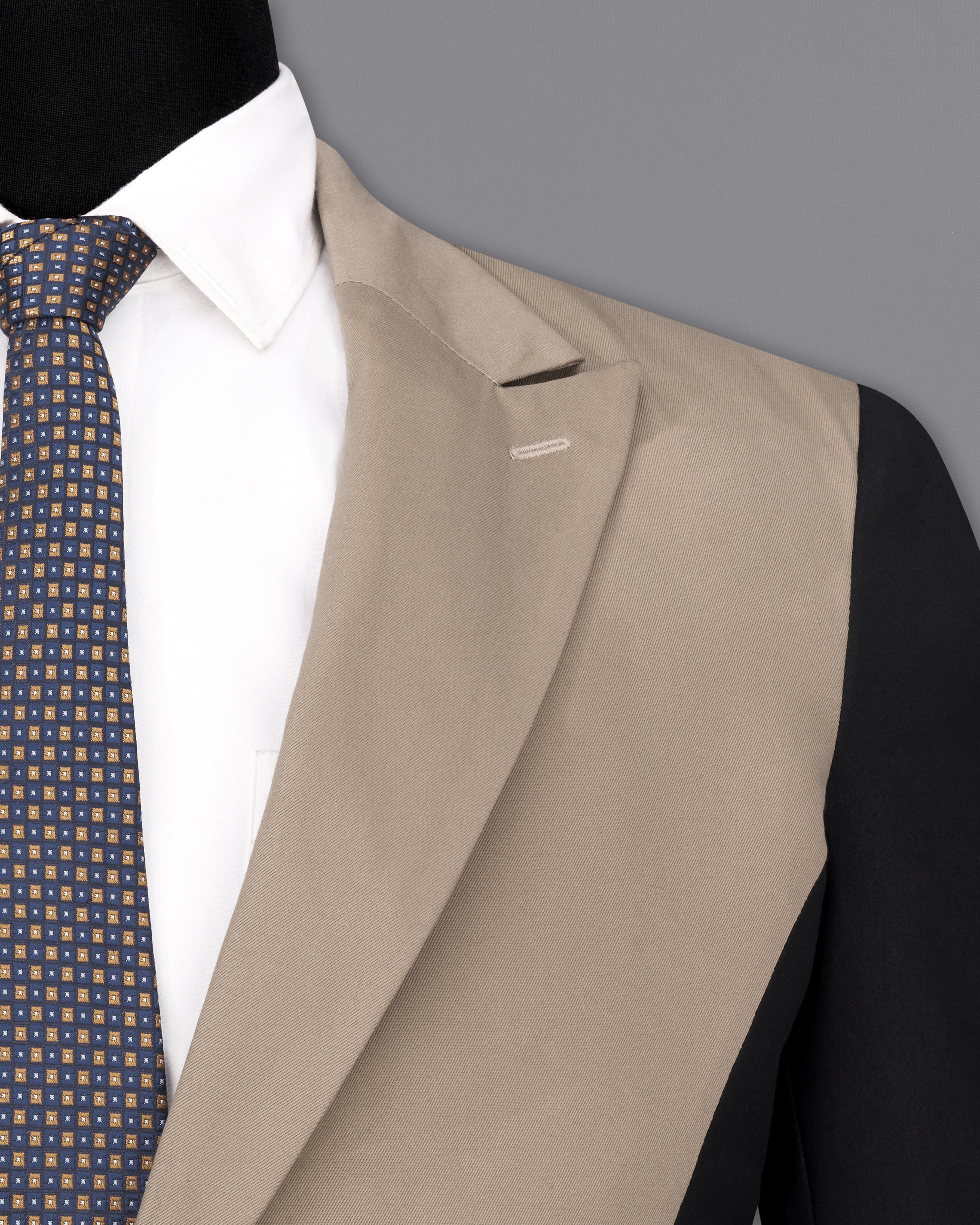 Martini Brown and Black Premium Cotton Designer Blazer