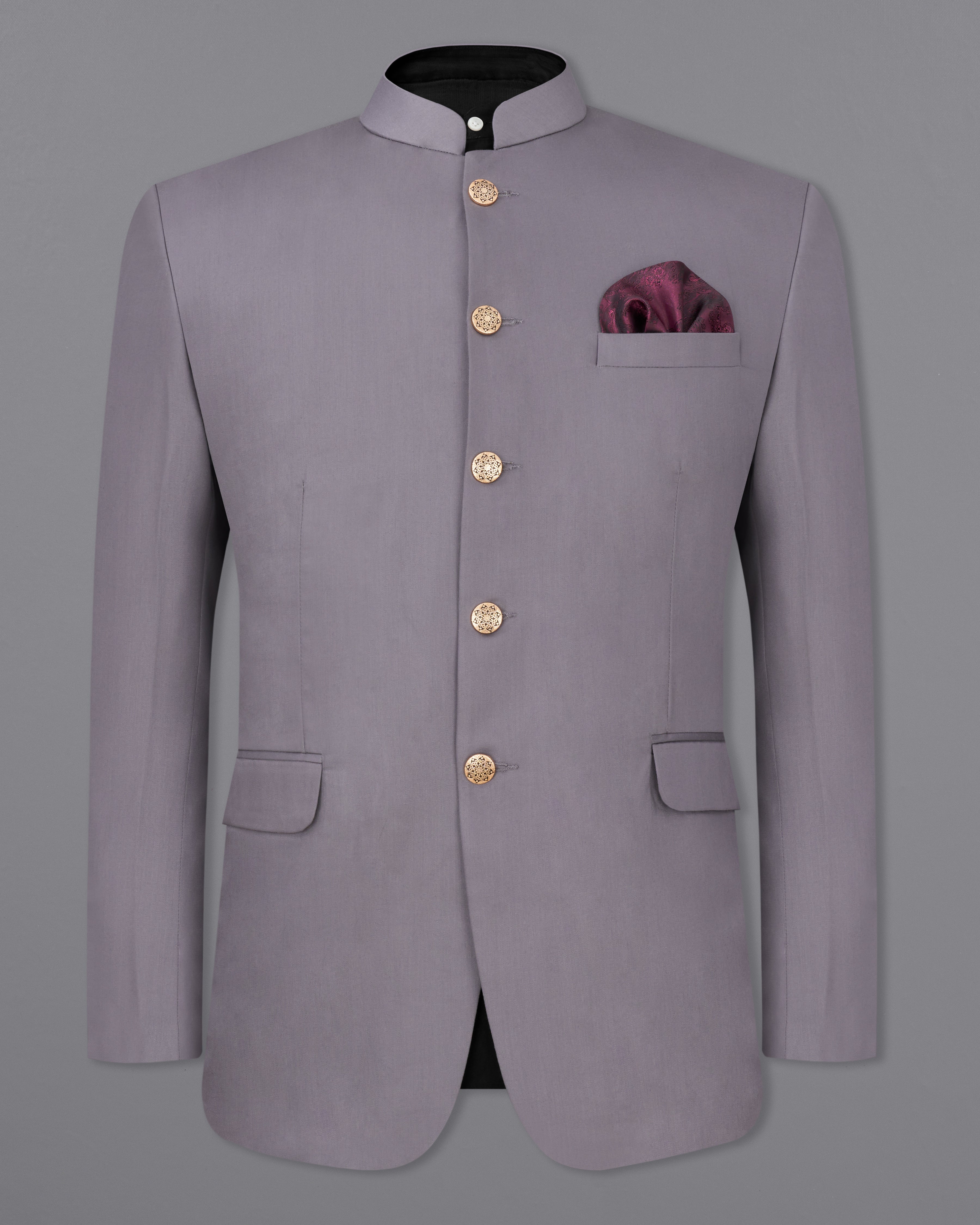 Light Gray Bandhgala Blazer BL2449-BG-36, BL2449-BG-38, BL2449-BG-40, BL2449-BG-42, BL2449-BG-44, BL2449-BG-46, BL2449-BG-48, BL2449-BG-50, BL2449-BG-52, BL2449-BG-54, BL2449-BG-56, BL2449-BG-58, BL2449-BG-60