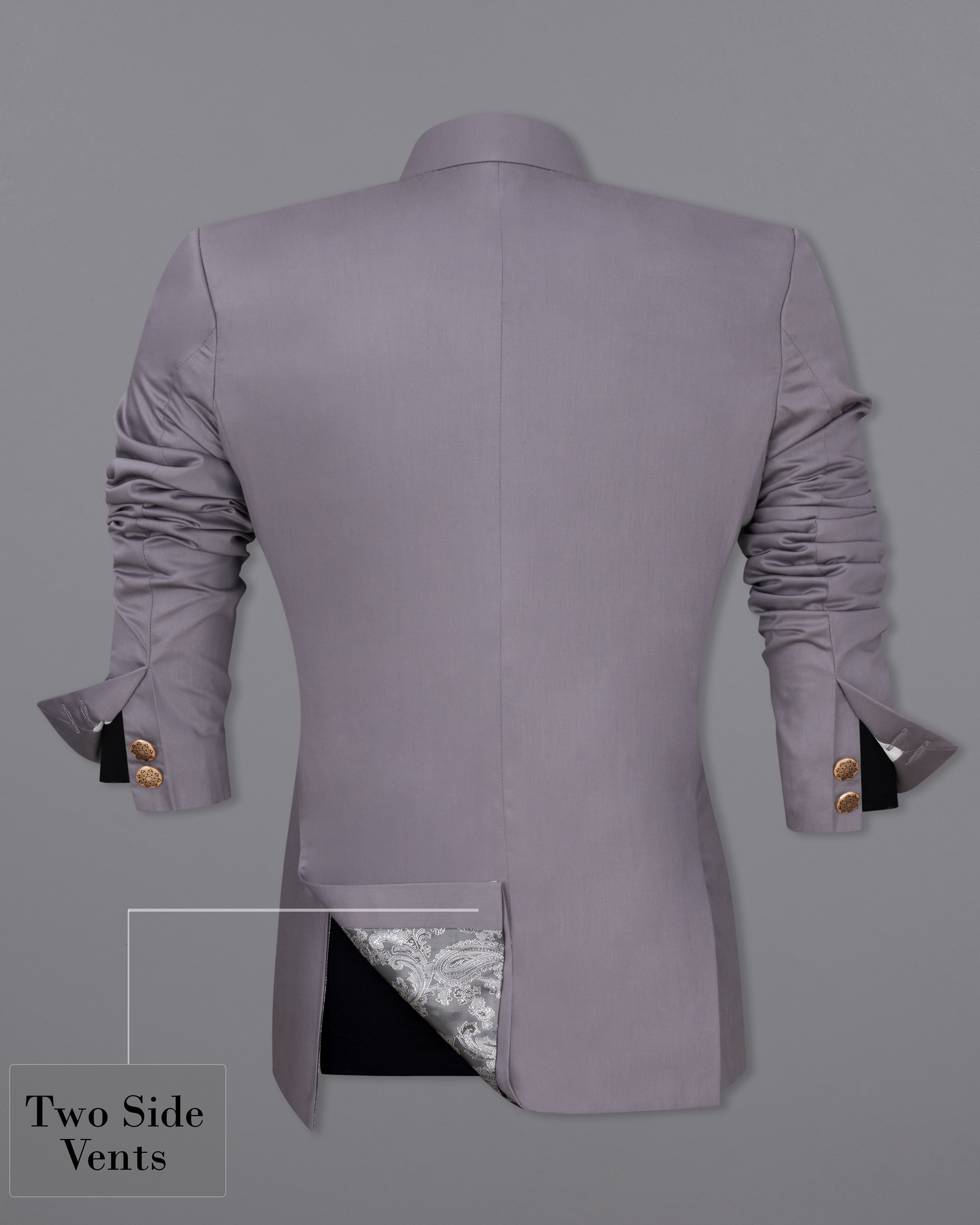 Light Gray Bandhgala Blazer BL2449-BG-36, BL2449-BG-38, BL2449-BG-40, BL2449-BG-42, BL2449-BG-44, BL2449-BG-46, BL2449-BG-48, BL2449-BG-50, BL2449-BG-52, BL2449-BG-54, BL2449-BG-56, BL2449-BG-58, BL2449-BG-60