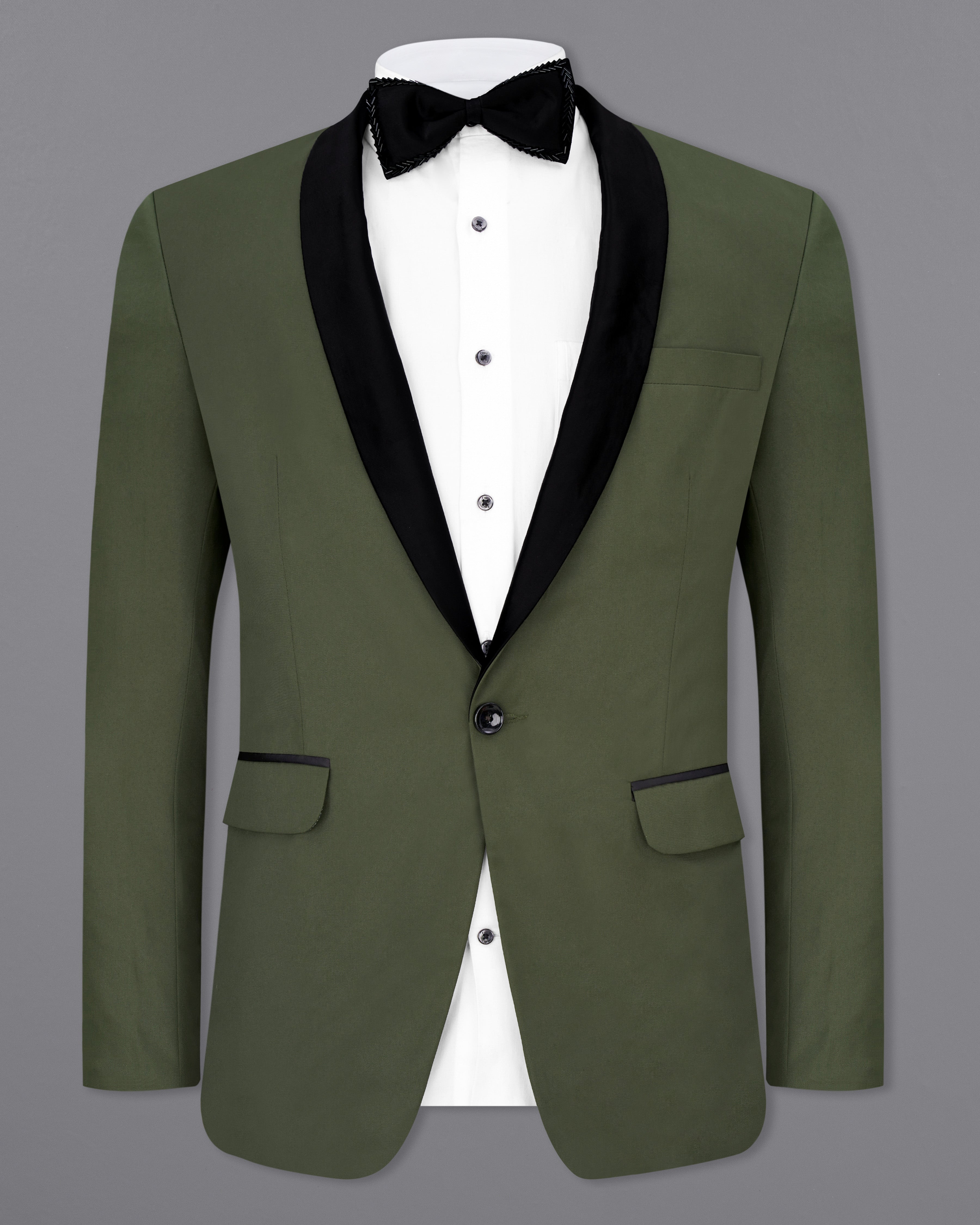 Twill Green Tuxedo Blazer BL2460-BKL-36, BL2460-BKL-38, BL2460-BKL-40, BL2460-BKL-42, BL2460-BKL-44, BL2460-BKL-46, BL2460-BKL-48, BL2460-BKL-50, BL2460-BKL-52, BL2460-BKL-54, BL2460-BKL-56, BL2460-BKL-58, BL2460-BKL-60	