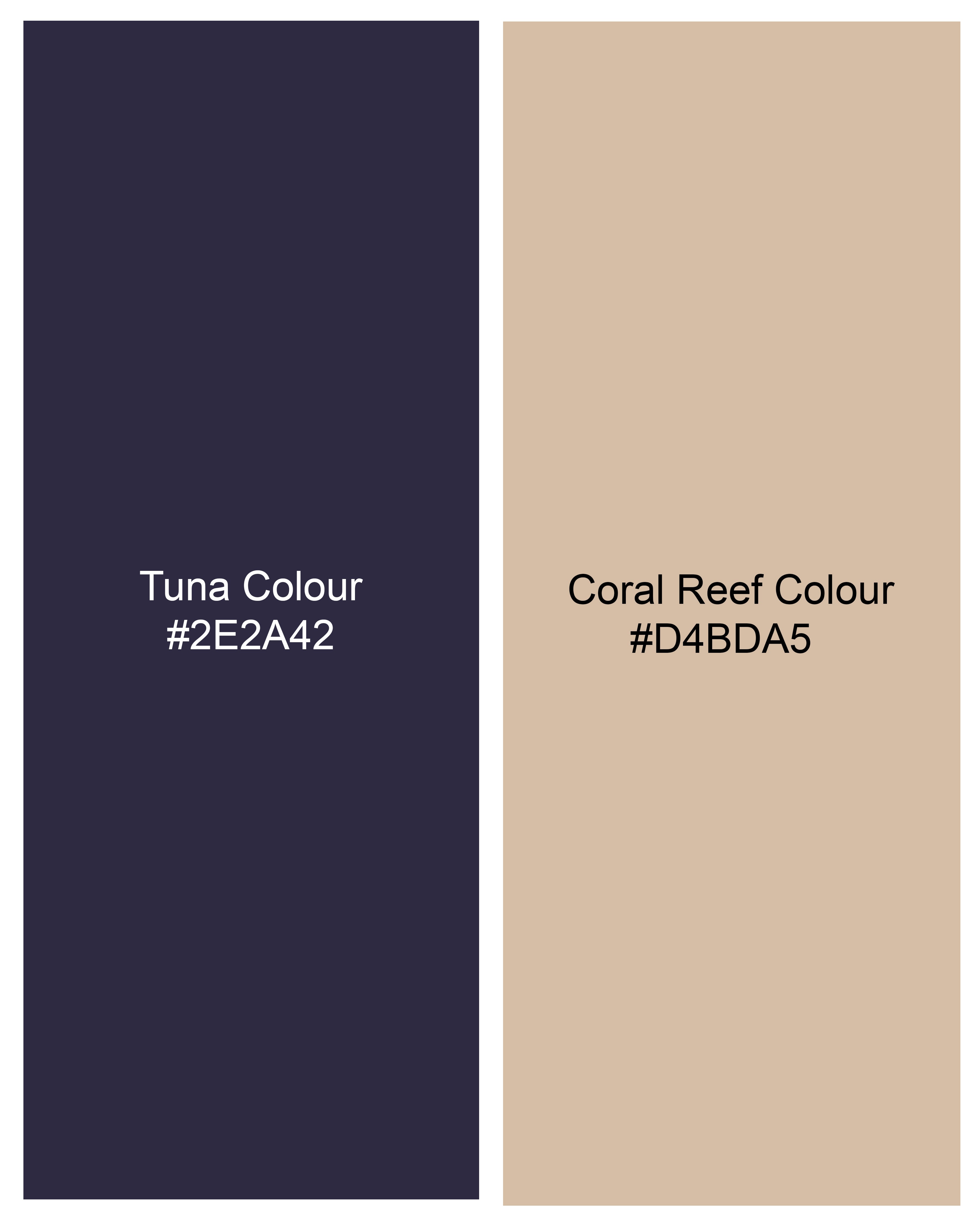 Tuna Navy Blue with Coral Reef Brown Striped Double-Breasted Blazer BL2480-DB-36, BL2480-DB-38, BL2480-DB-40, BL2480-DB-42, BL2480-DB-44, BL2480-DB-46, BL2480-DB-48, BL2480-DB-50, BL2480-DB-52, BL2480-DB-54, BL2480-DB-56, BL2480-DB-58, BL2480-DB-60