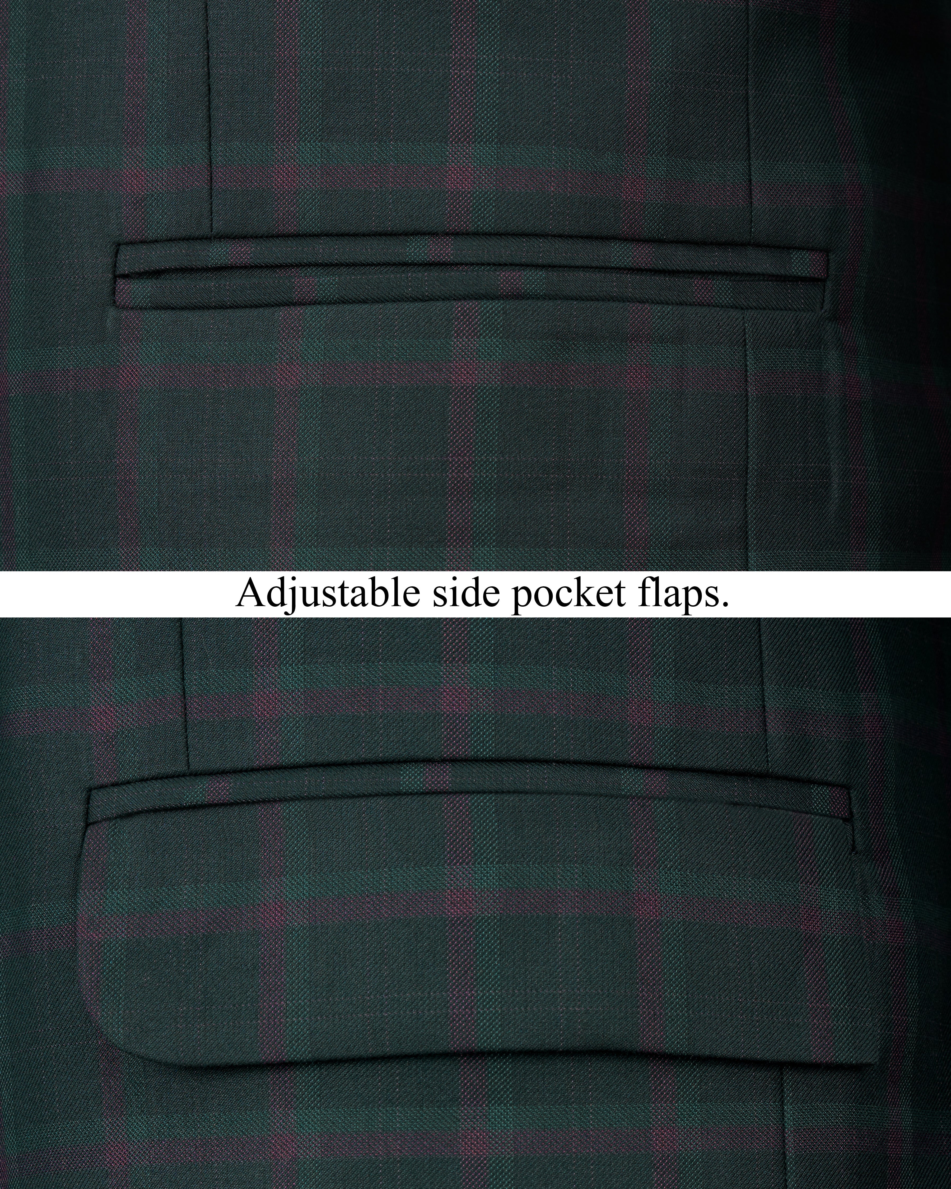 Timber Green Plaid Cross-Buttoned Bandhgala Blazer BL2484-CBG-36, BL2484-CBG-38, BL2484-CBG-40, BL2484-CBG-42, BL2484-CBG-44, BL2484-CBG-46, BL2484-CBG-48, BL2484-CBG-50, BL2484-CBG-52, BL2484-CBG-54, BL2484-CBG-56, BL2484-CBG-58, BL2484-CBG-60