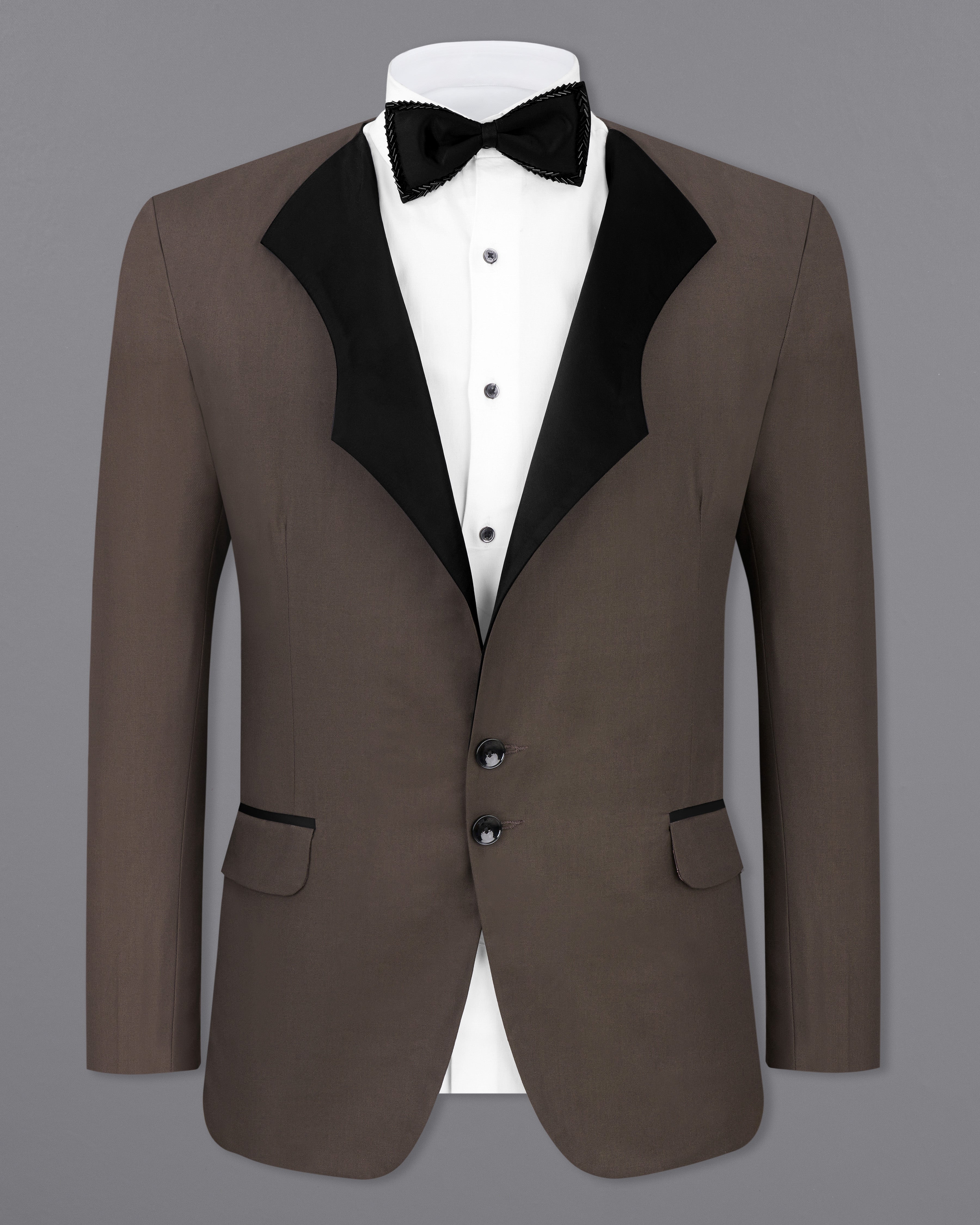 Fuscous Brown Single Breasted Designer Blazer BL2535-SB-D85-36, BL2535-SB-D85-38, BL2535-SB-D85-40, BL2535-SB-D85-42, BL2535-SB-D85-44, BL2535-SB-D85-46, BL2535-SB-D85-48, BL2535-SB-D85-50, BL2535-SB-D85-53, BL2535-SB-D85-54, BL2535-SB-D85-56, BL2535-SB-D85-58, BL2535-SB-D85-60