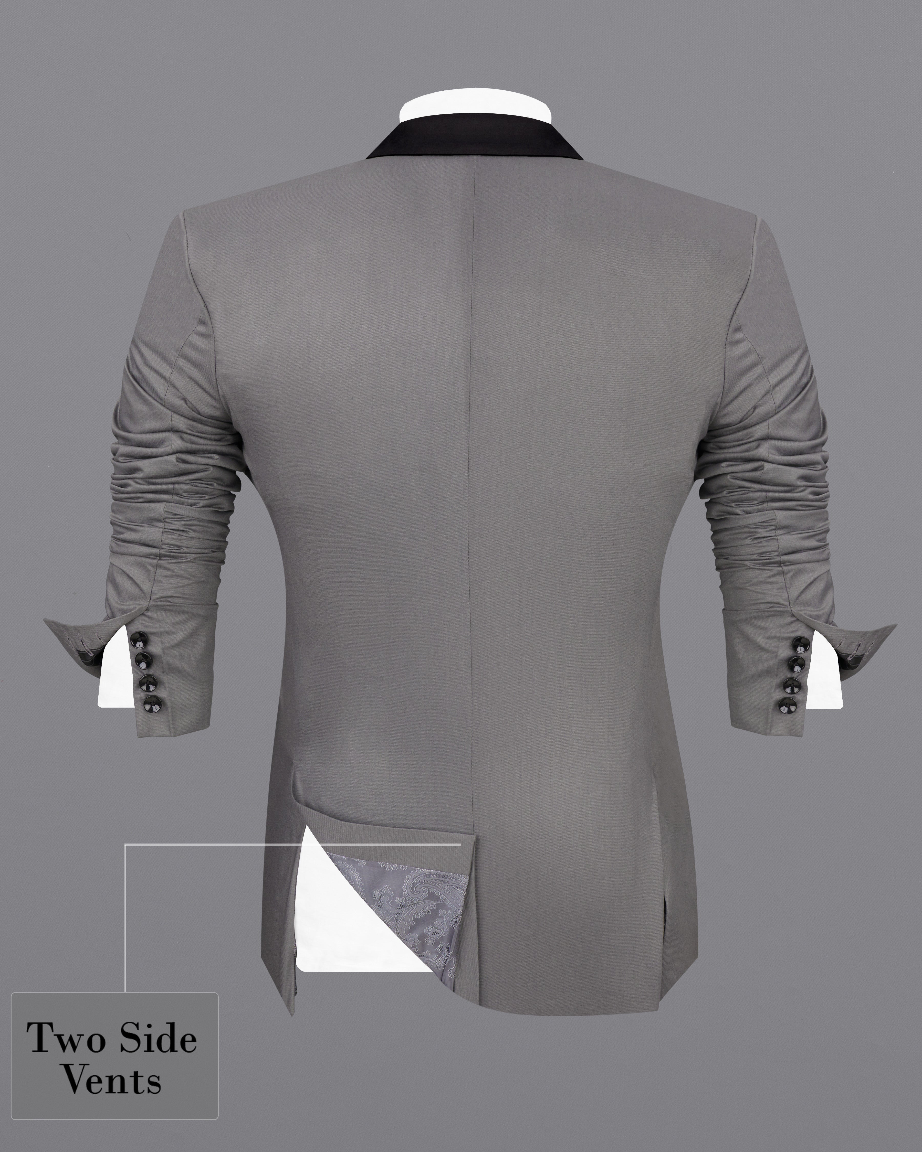 Granite Gray Single Breasted Designer Blazer BL2536-SB-D160-36, BL2536-SB-D160-38, BL2536-SB-D160-40, BL2536-SB-D160-42, BL2536-SB-D160-44, BL2536-SB-D160-46, BL2536-SB-D160-48, BL2536-SB-D160-50, BL2536-SB-D160-53, BL2536-SB-D160-54, BL2536-SB-D160-56, BL2536-SB-D160-58, BL2536-SB-D160-60