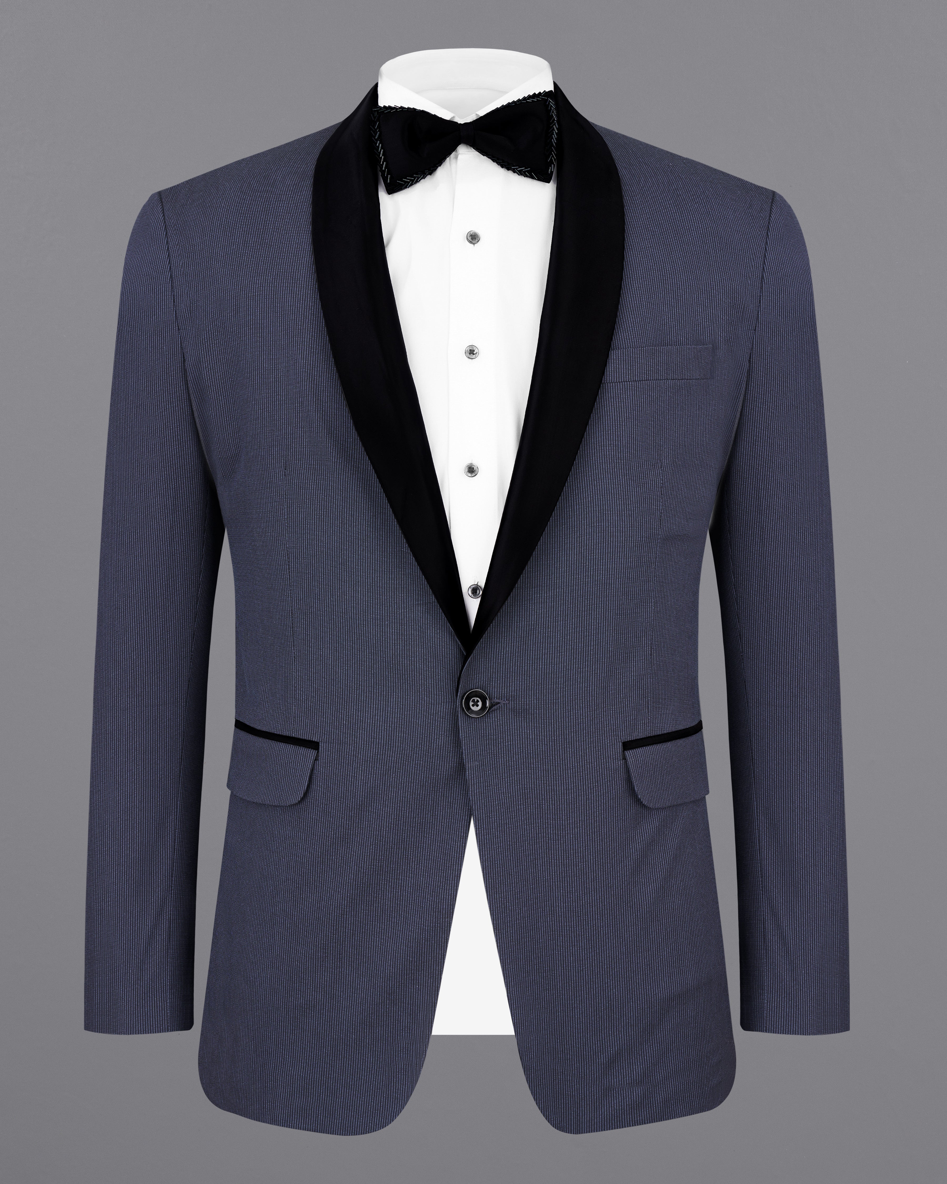 Iridium Blue Premium Cotton Tuxedo Blazer BL2540-BKL-D165-36, BL2540-BKL-D165-38, BL2540-BKL-D165-40, BL2540-BKL-D165-42, BL2540-BKL-D165-44, BL2540-BKL-D165-46, BL2540-BKL-D165-48, BL2540-BKL-D165-50, BL2540-BKL-D165-54, BL2540-BKL-D165-54, BL2540-BKL-D165-56, BL2540-BKL-D165-58, BL2540-BKL-D165-60