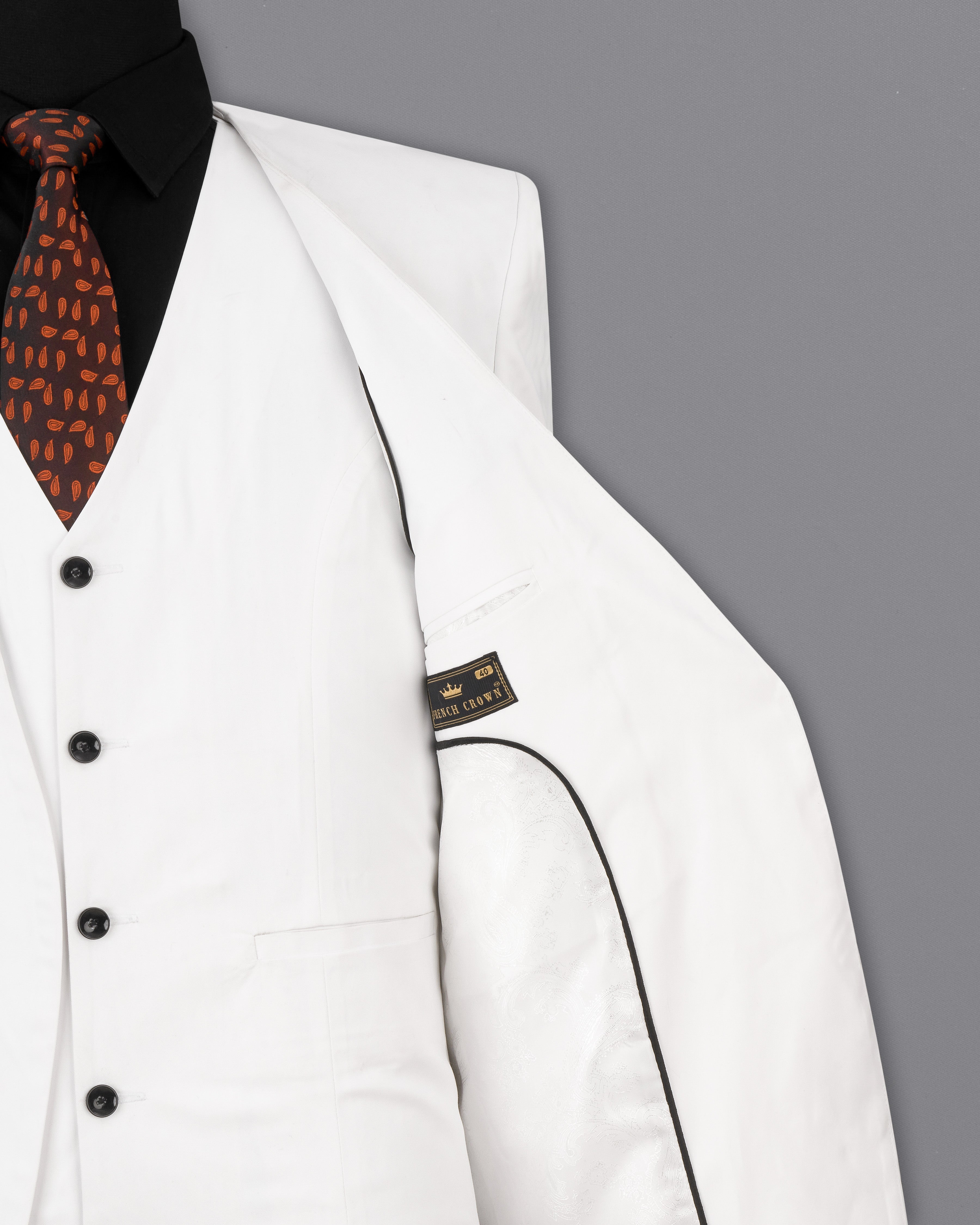 Bright White No Lapel Designer Blazer BL2545-D252-36, BL2545-D252-38, BL2545-D252-40, BL2545-D252-42, BL2545-D252-44, BL2545-D252-46, BL2545-D252-48, BL2545-D252-50, BL2545-D252-52, BL2545-D252-54, BL2545-D252-56, BL2545-D252-58, BL2545-D252-60