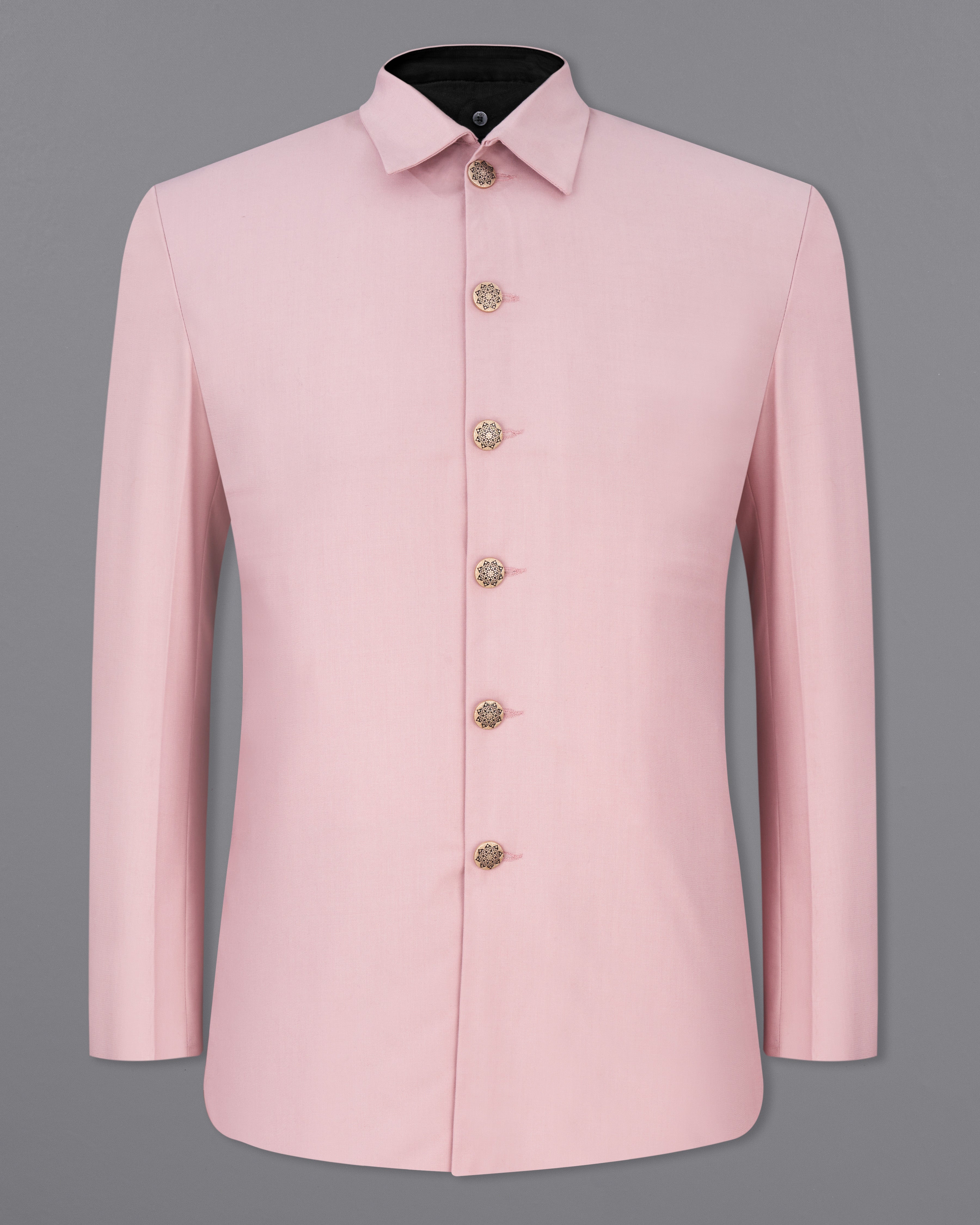 Beauty Bush Pink Bandhgala Designer Blazer BL2549-D137-36, BL2549-D137-38, BL2549-D137-40, BL2549-D137-42, BL2549-D137-44, BL2549-D137-46, BL2549-D137-48, BL2549-D137-50, BL2549-D137-54, BL2549-D137-54, BL2549-D137-56, BL2549-D137-58, BL2549-D137-60