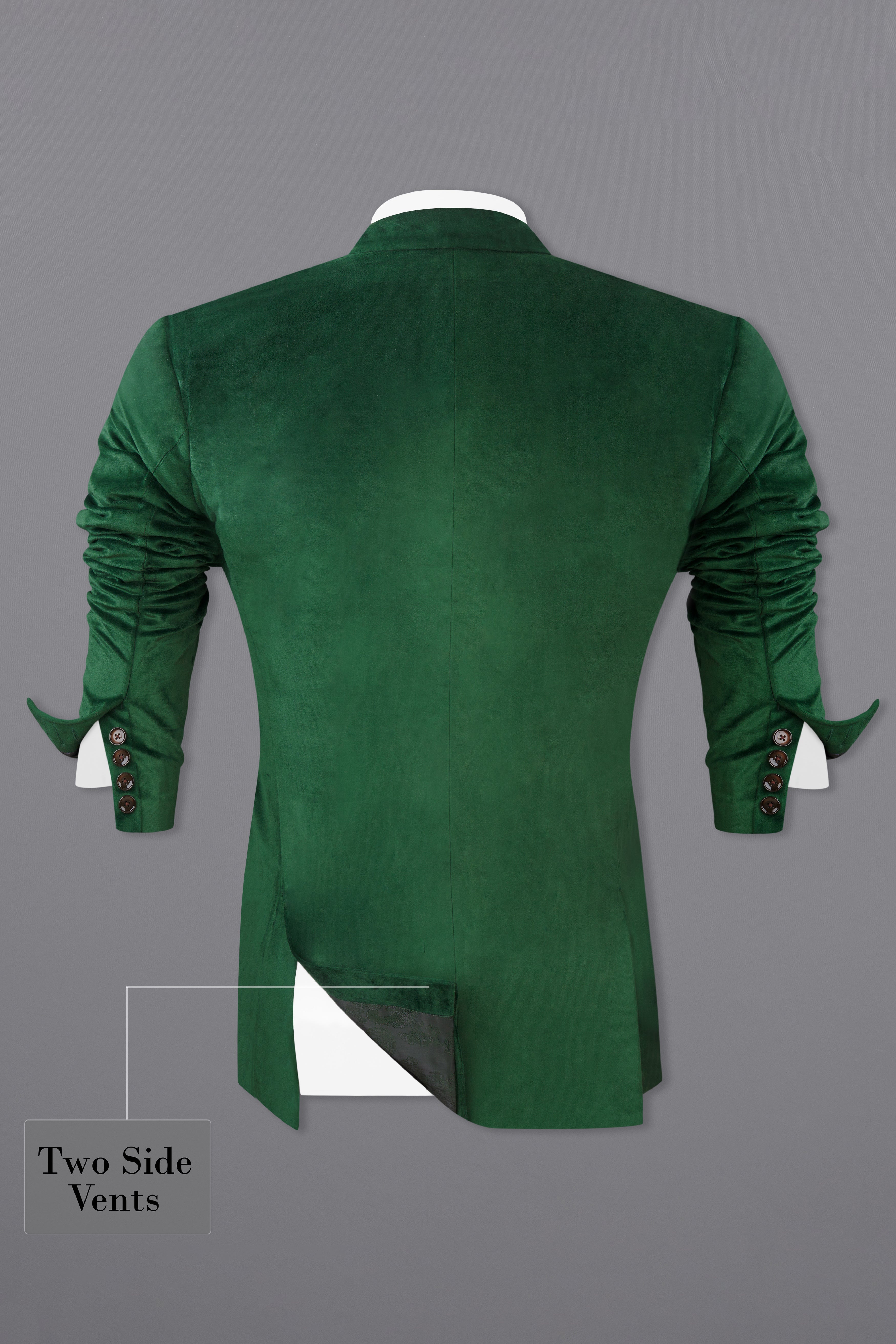 Phthalo Green Double Breasted Velvet Blazer