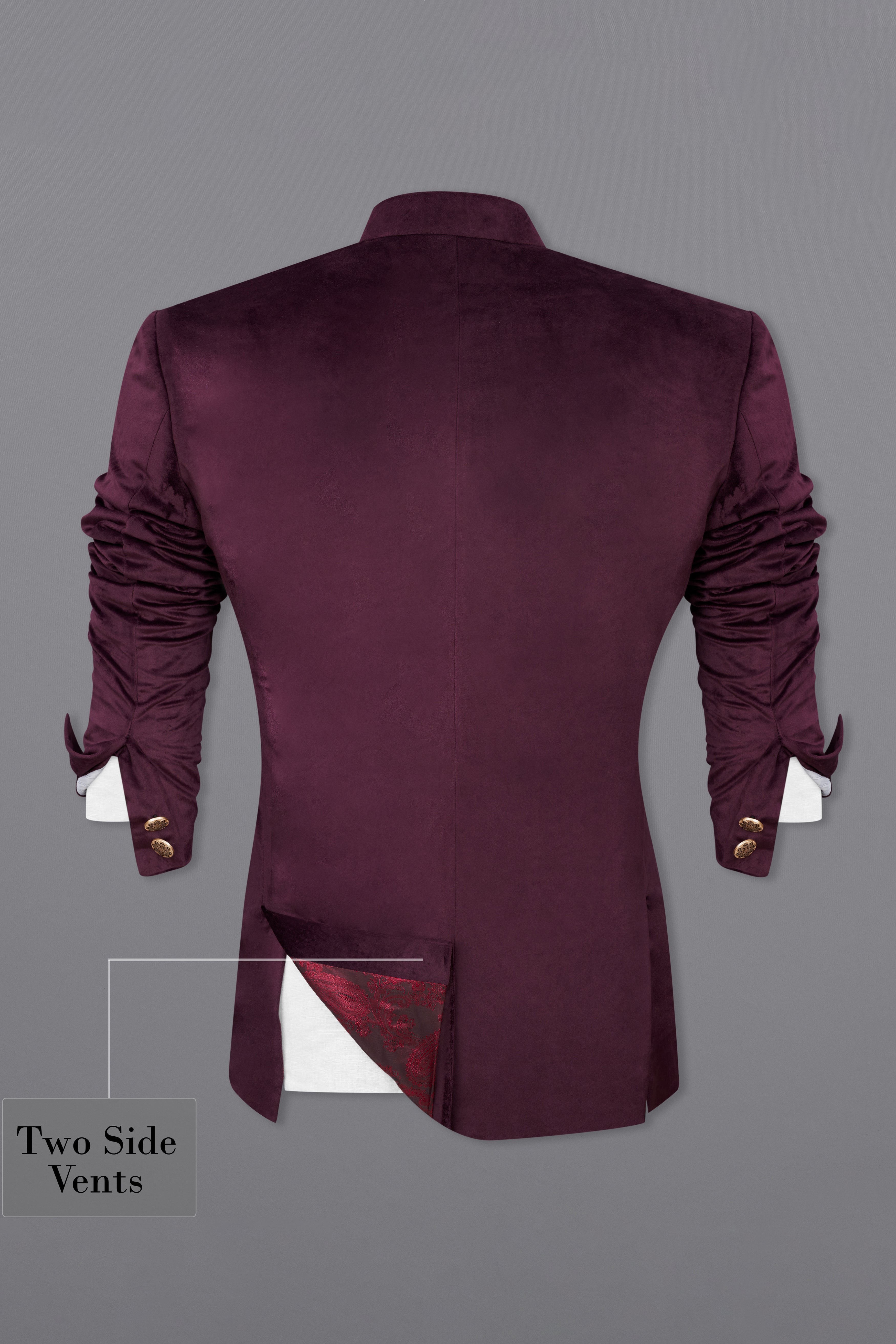 Eclipse Purple Bandhgala Velvet Blazer