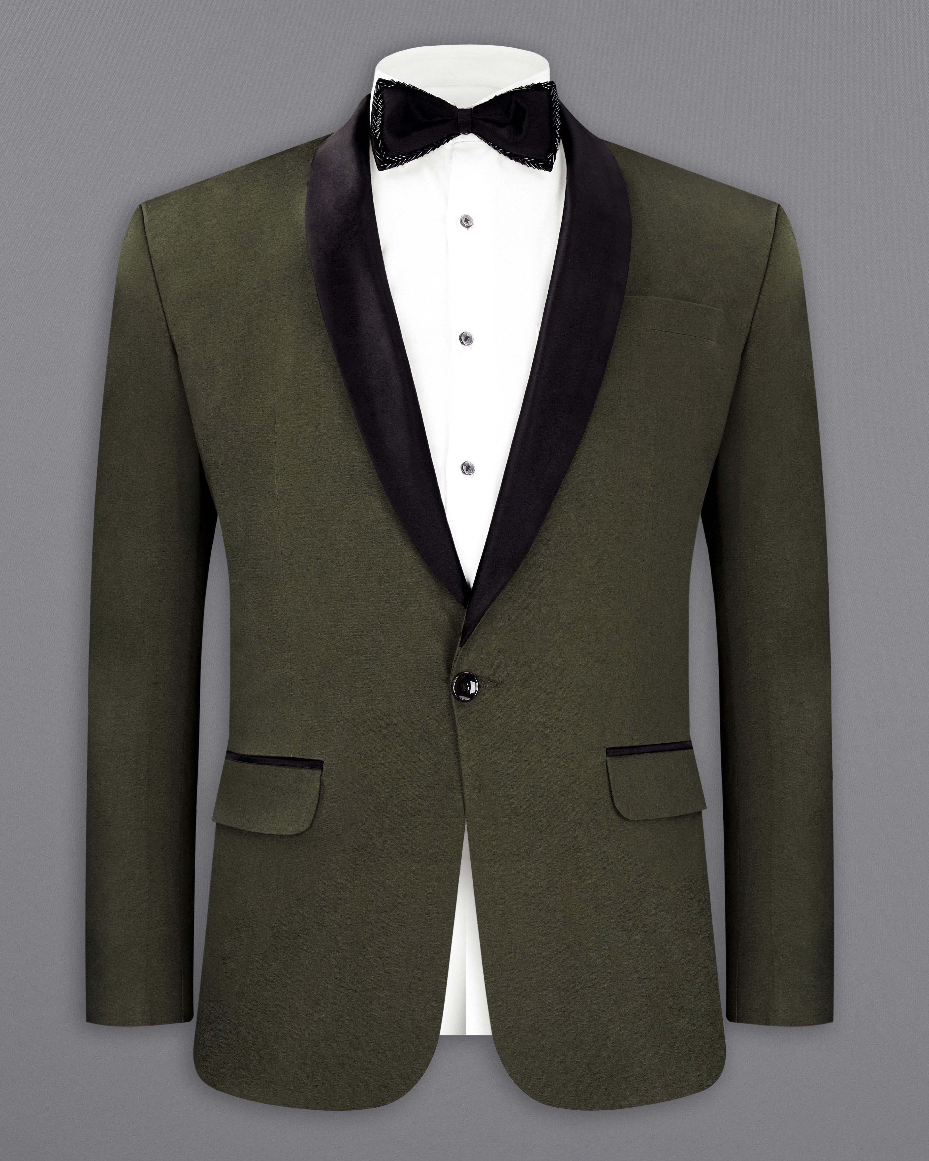 Taupe Green Premium Cotton Tuxedo Blazer BL2646-BKL-36, BL2646-BKL-38, BL2646-BKL-40, BL2646-BKL-42, BL2646-BKL-44, BL2646-BKL-46, BL2646-BKL-48, BL2646-BKL-50, BL2646-BKL-52, BL2646-BKL-54, BL2646-BKL-56, BL2646-BKL-58, BL2646-BKL-60