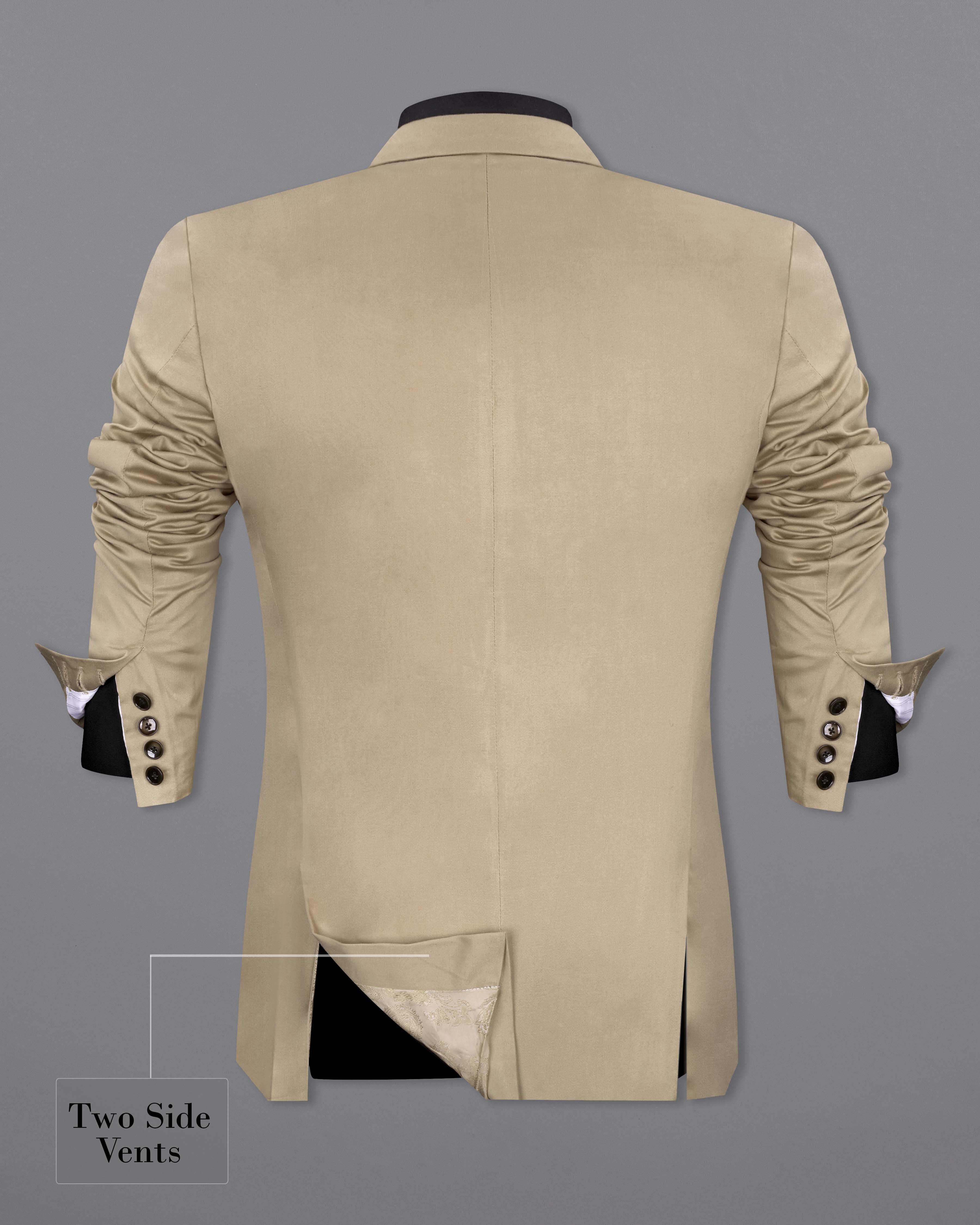 Quicksand Brown Stretchable Premium Cotton traveler Blazer