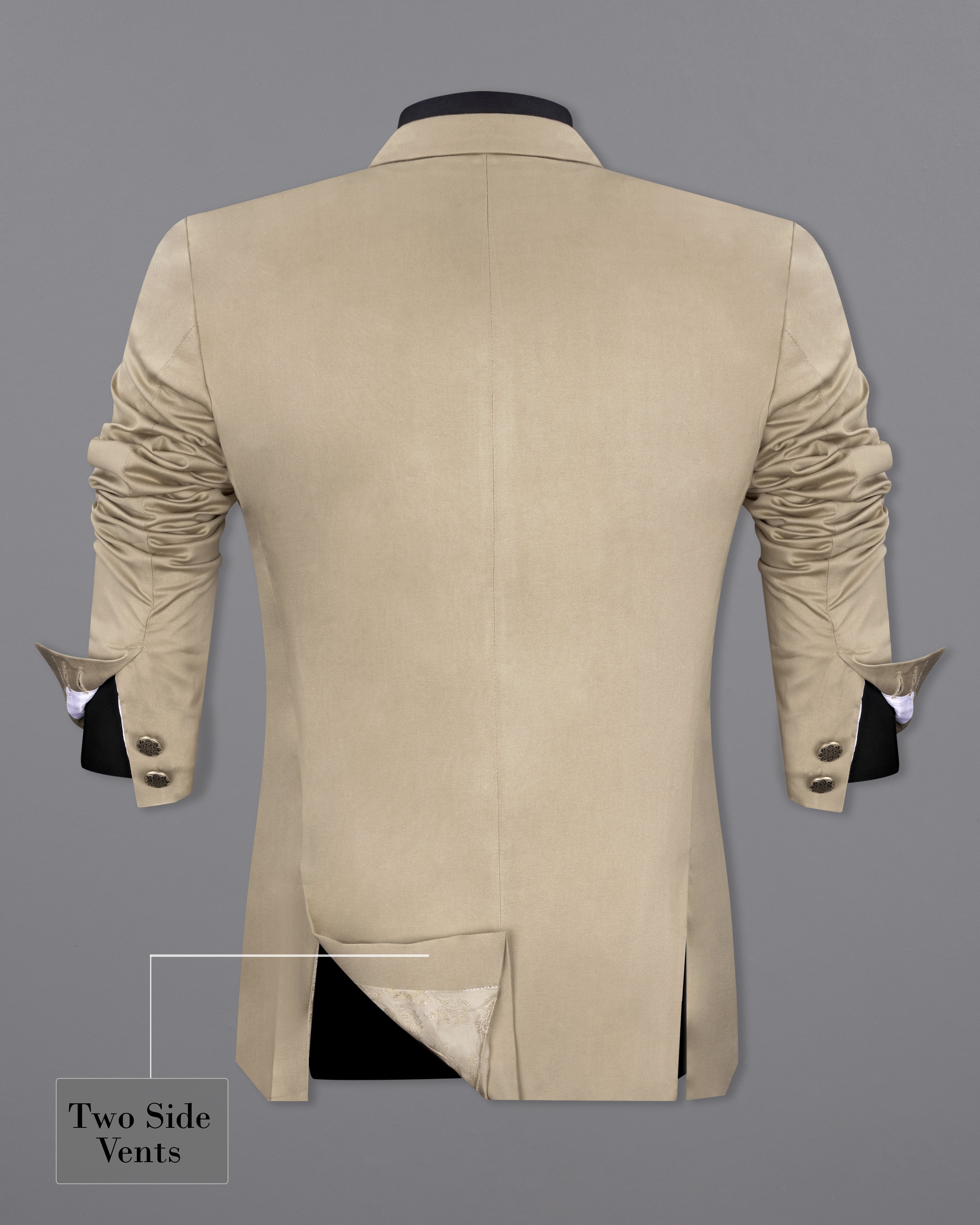 Quicksand Brown Bandhgala Premium Cotton Stretchable traveler Blazer BL2654-BG-36, BL2654-BG-38, BL2654-BG-40, BL2654-BG-42, BL2654-BG-44, BL2654-BG-46, BL2654-BG-48, BL2654-BG-50, BL2654-BG-52, BL2654-BG-54, BL2654-BG-56, BL2654-BG-58, BL2654-BG-60