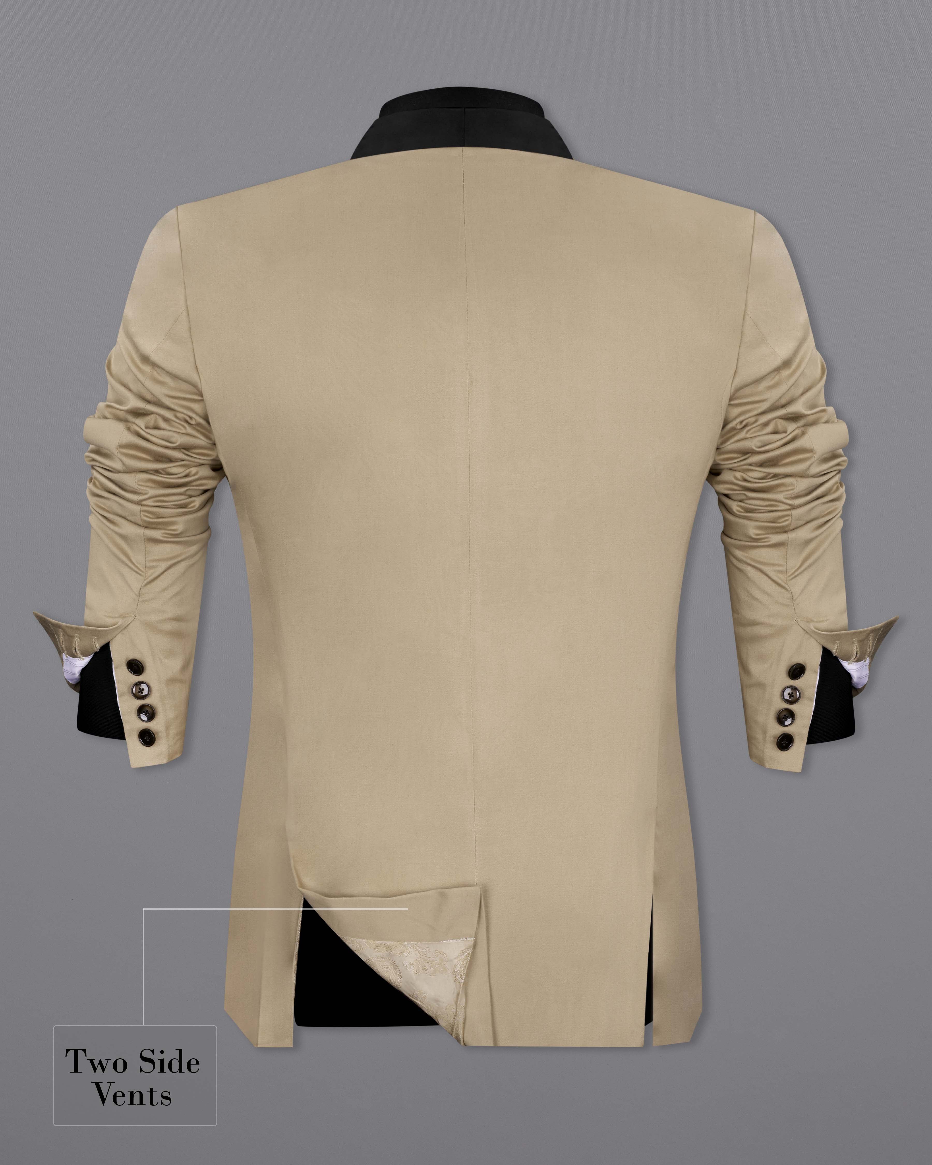 Quicksand Brown Stretchable Tuxedo Premium Cotton Blazer BL2656-BKL-36, BL2656-BKL-38, BL2656-BKL-40, BL2656-BKL-42, BL2656-BKL-44, BL2656-BKL-46, BL2656-BKL-48, BL2656-BKL-50, BL2656-BKL-52, BL2656-BKL-54, BL2656-BKL-56, BL2656-BKL-58, BL2656-BKL-60