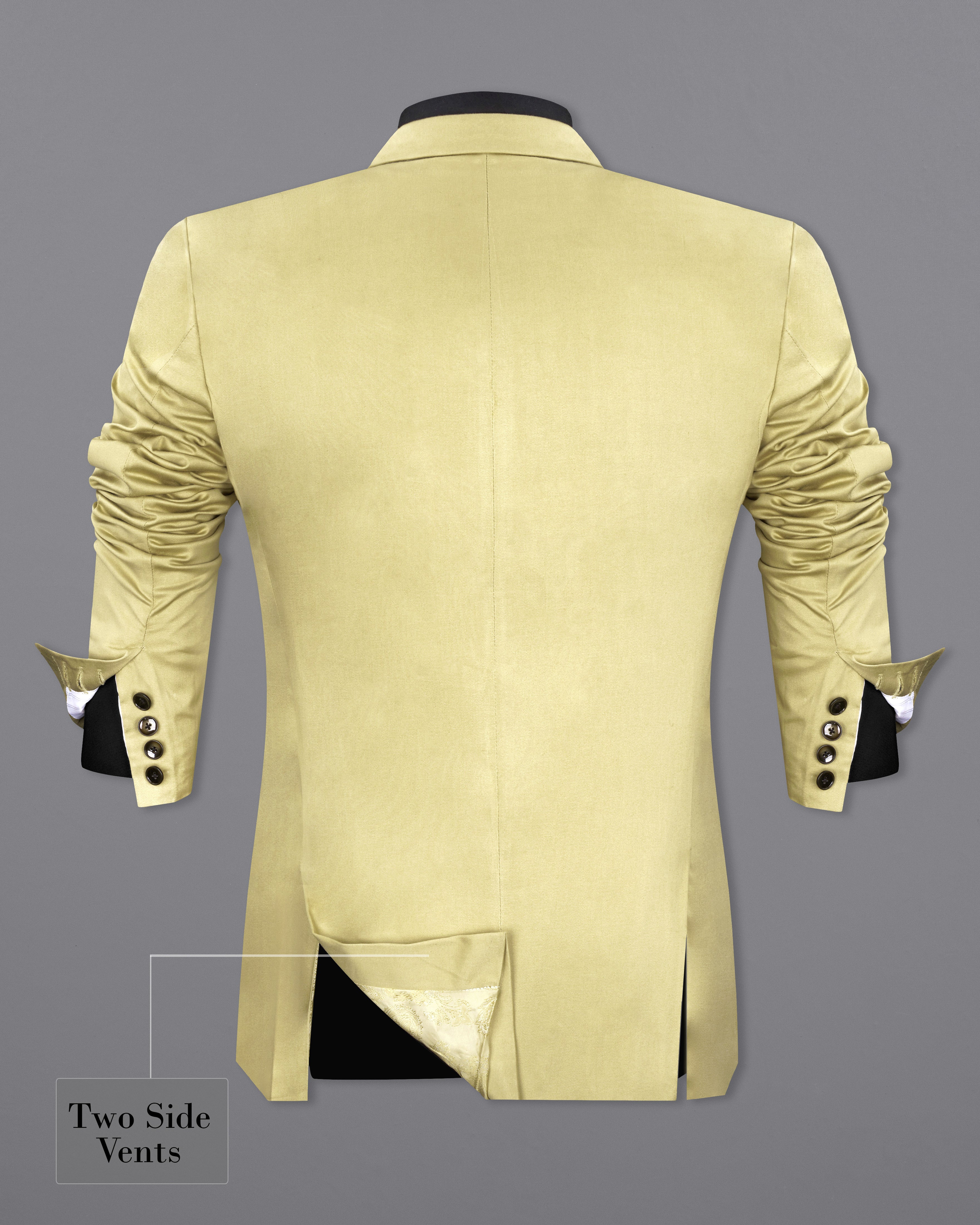 Maize Cream Stretchable Premium Cotton traveler Blazer