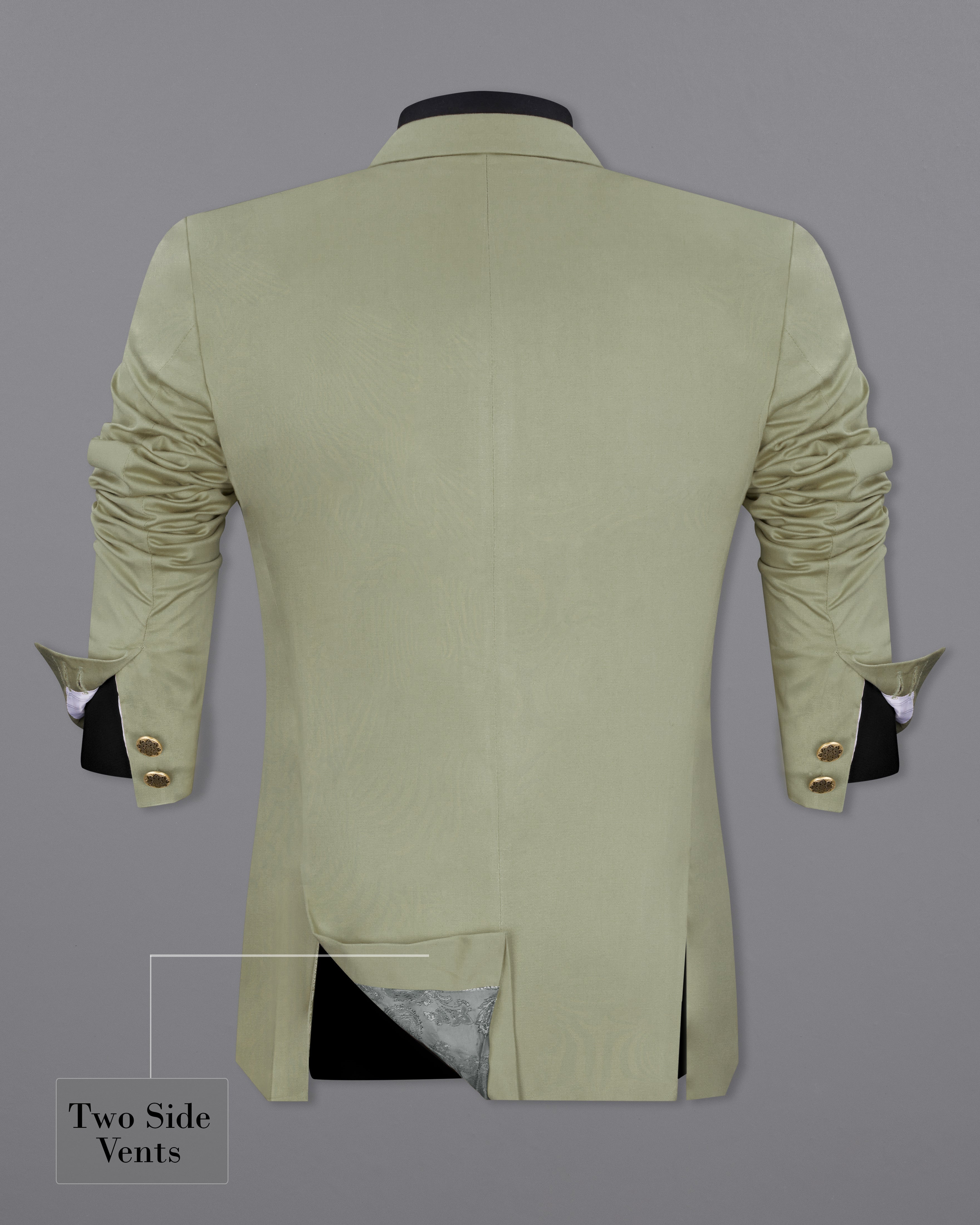 Granite Green Bandhgala Premium Cotton Stretchable traveler Blazer