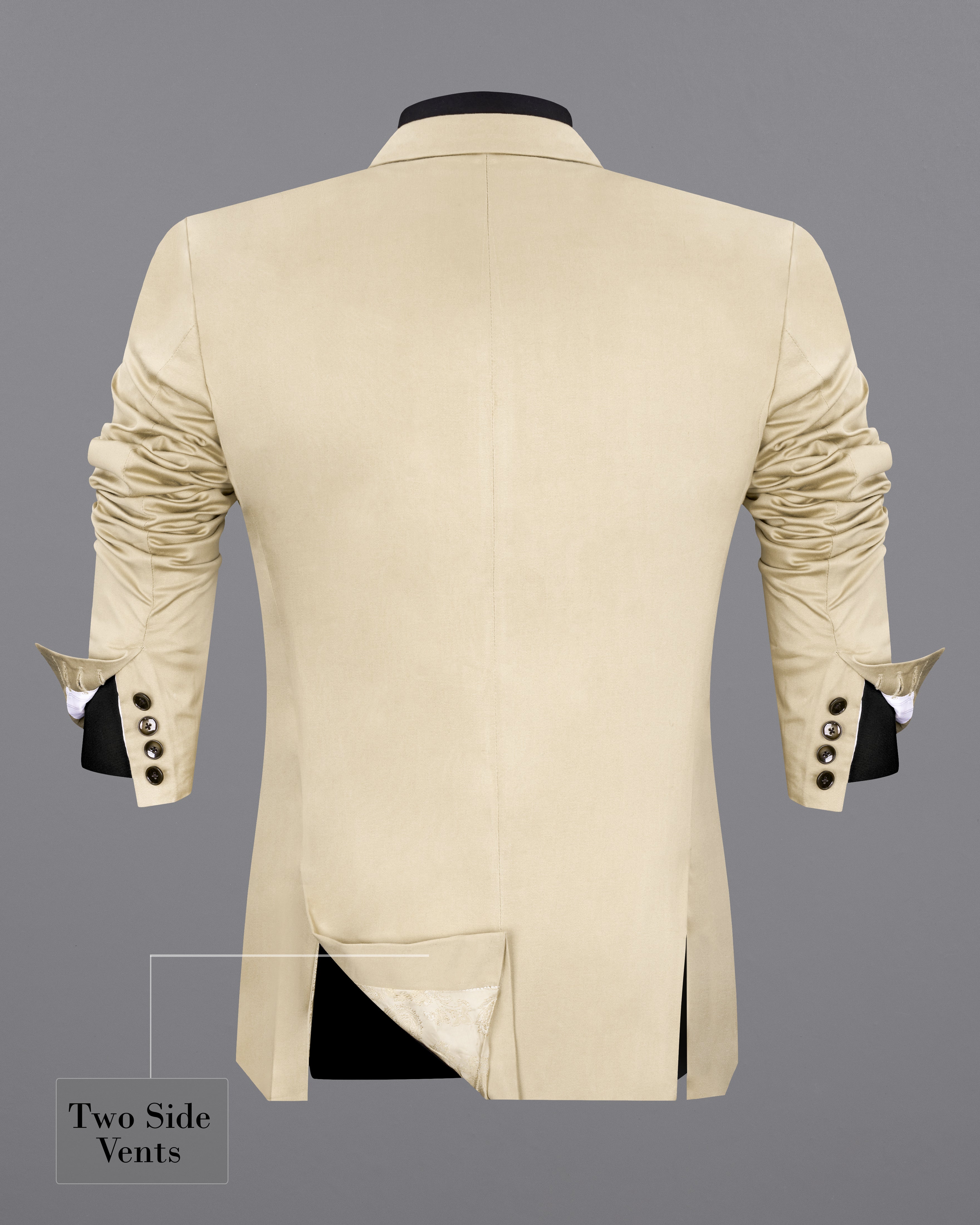 Moon Mist Beige Stretchable Premium Cotton traveler Blazer