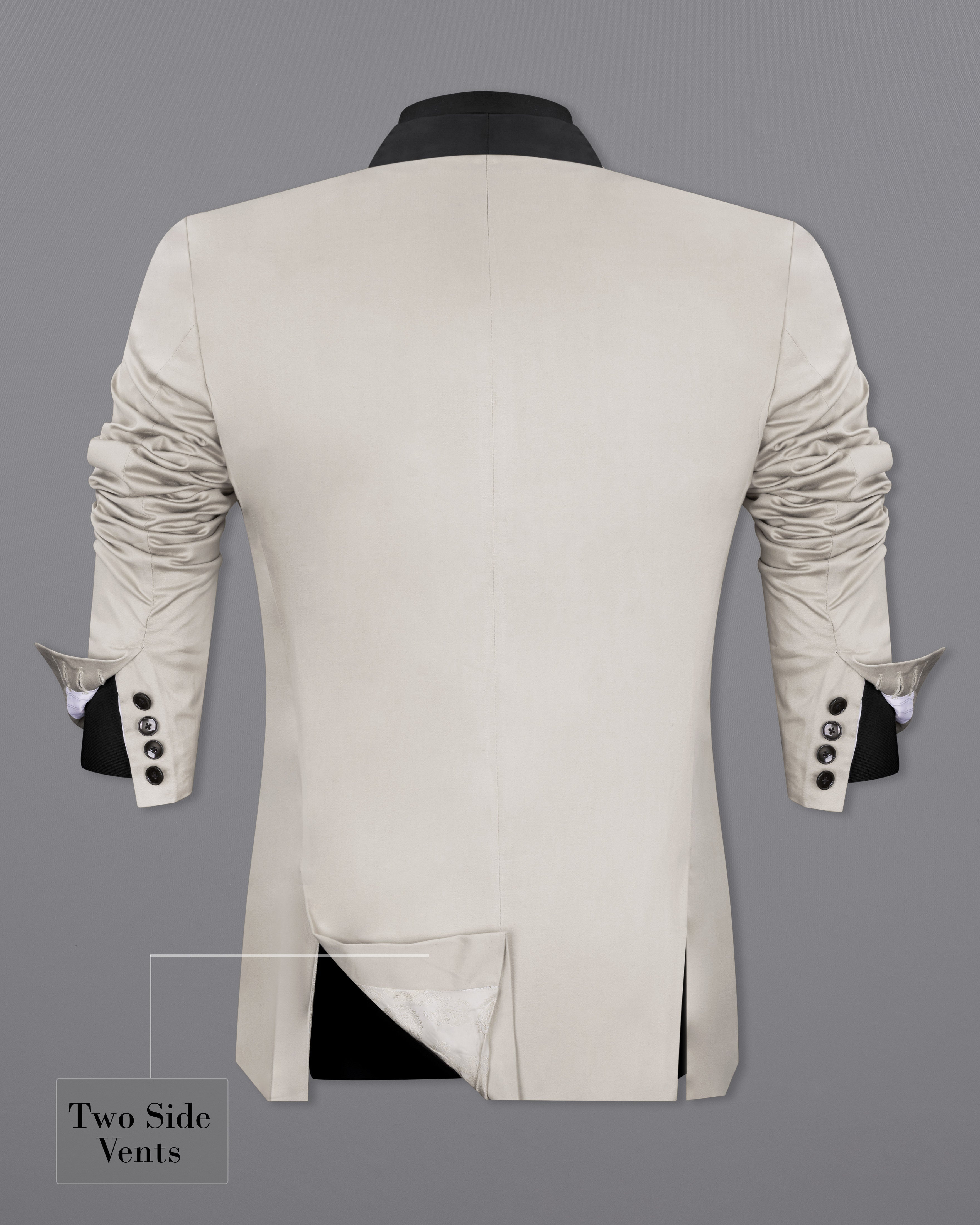 Sisal Light Gray Tuxedo Premium Cotton Stretchable Blazer BL2681-BKL-36, BL2681-BKL-38, BL2681-BKL-40, BL2681-BKL-42, BL2681-BKL-44, BL2681-BKL-46, BL2681-BKL-48, BL2681-BKL-50, BL2681-BKL-52, BL2681-BKL-54, BL2681-BKL-56, BL2681-BKL-58, BL2681-BKL-60