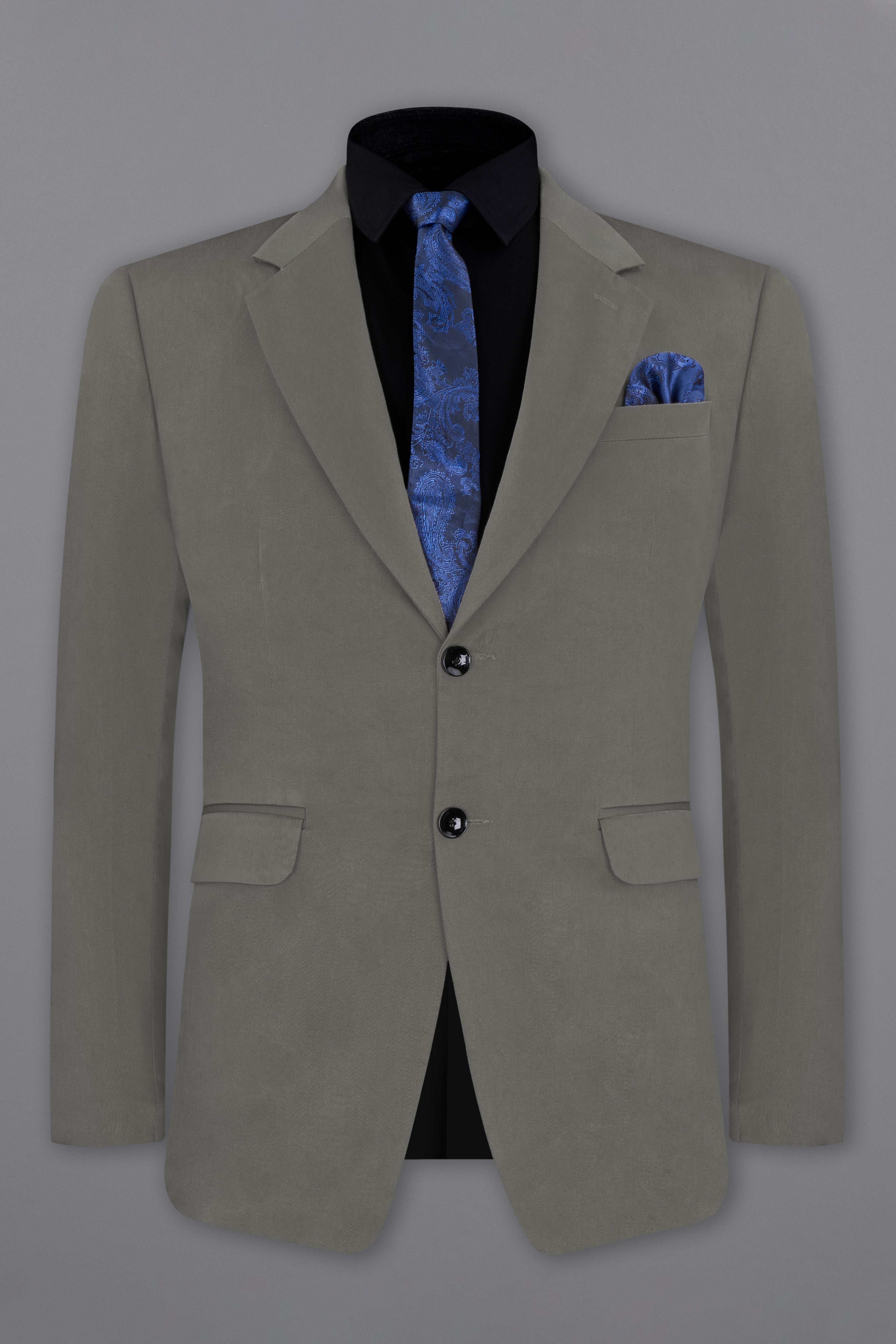 Ironside Gray Stretchable Premium Cotton traveler Blazer