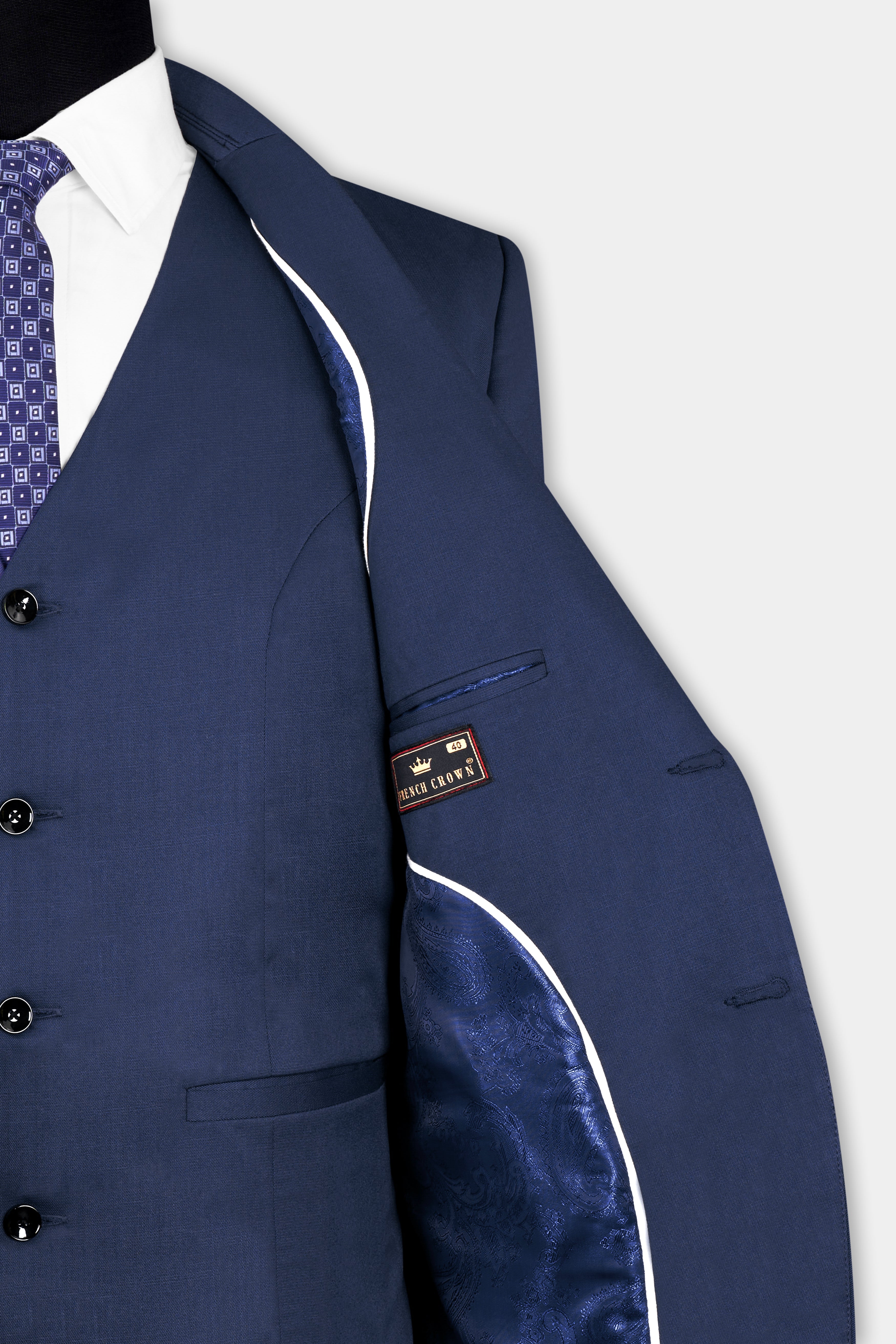 Rhino Blue Stretchable Single-Breasted traveler Blazer