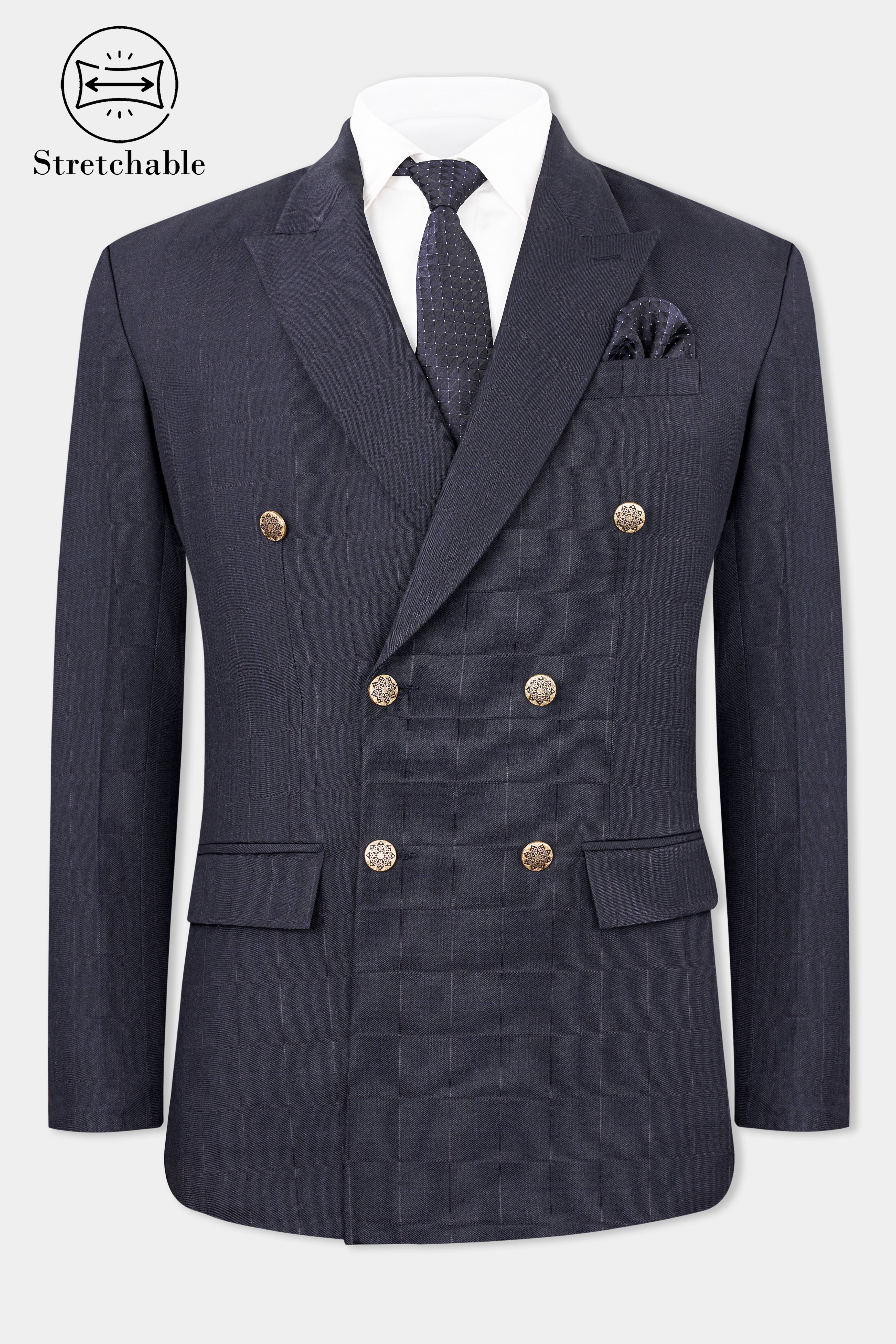 Thunder Blue Double Breasted Blazer