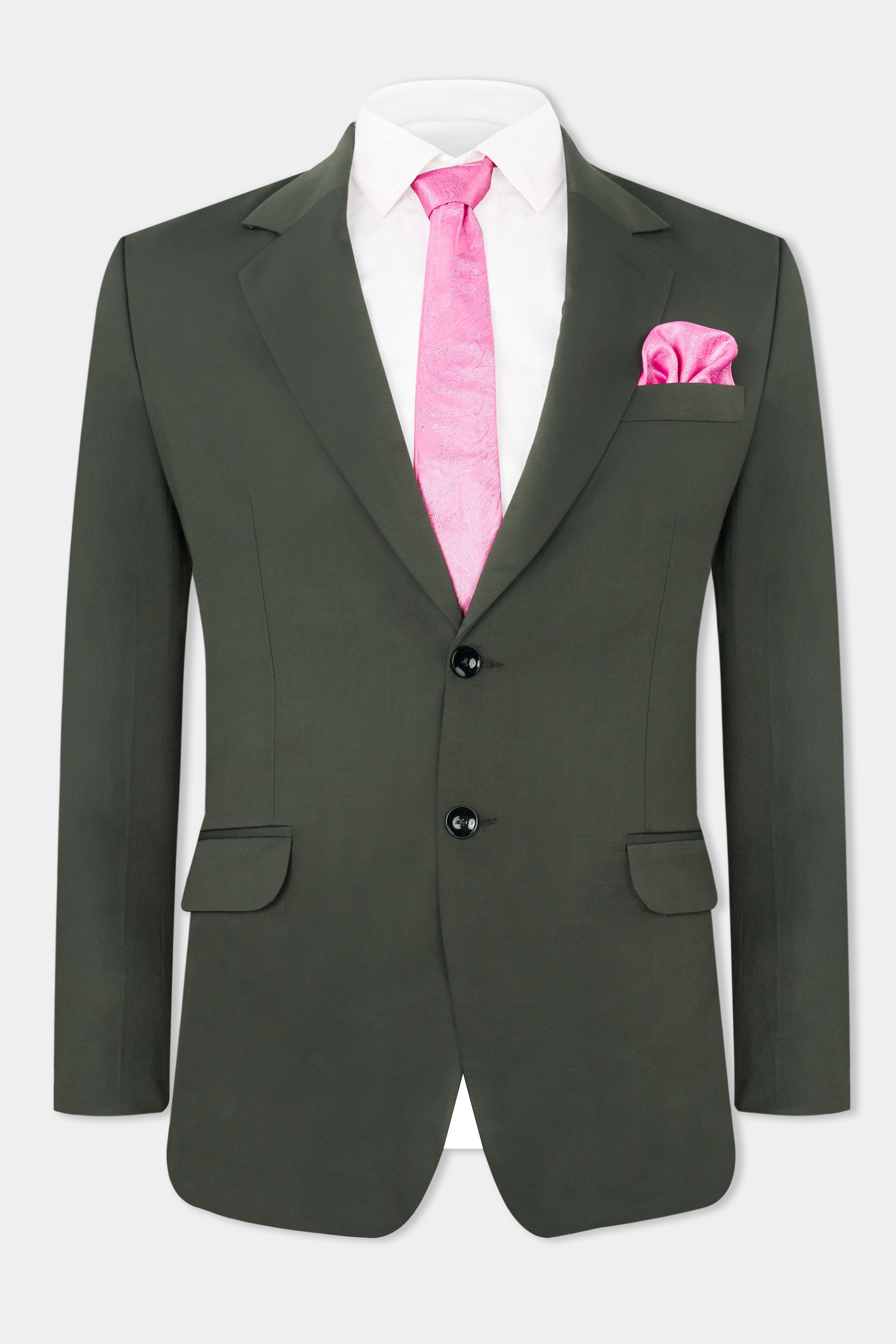 Iridium Green Single-Breasted Blazer