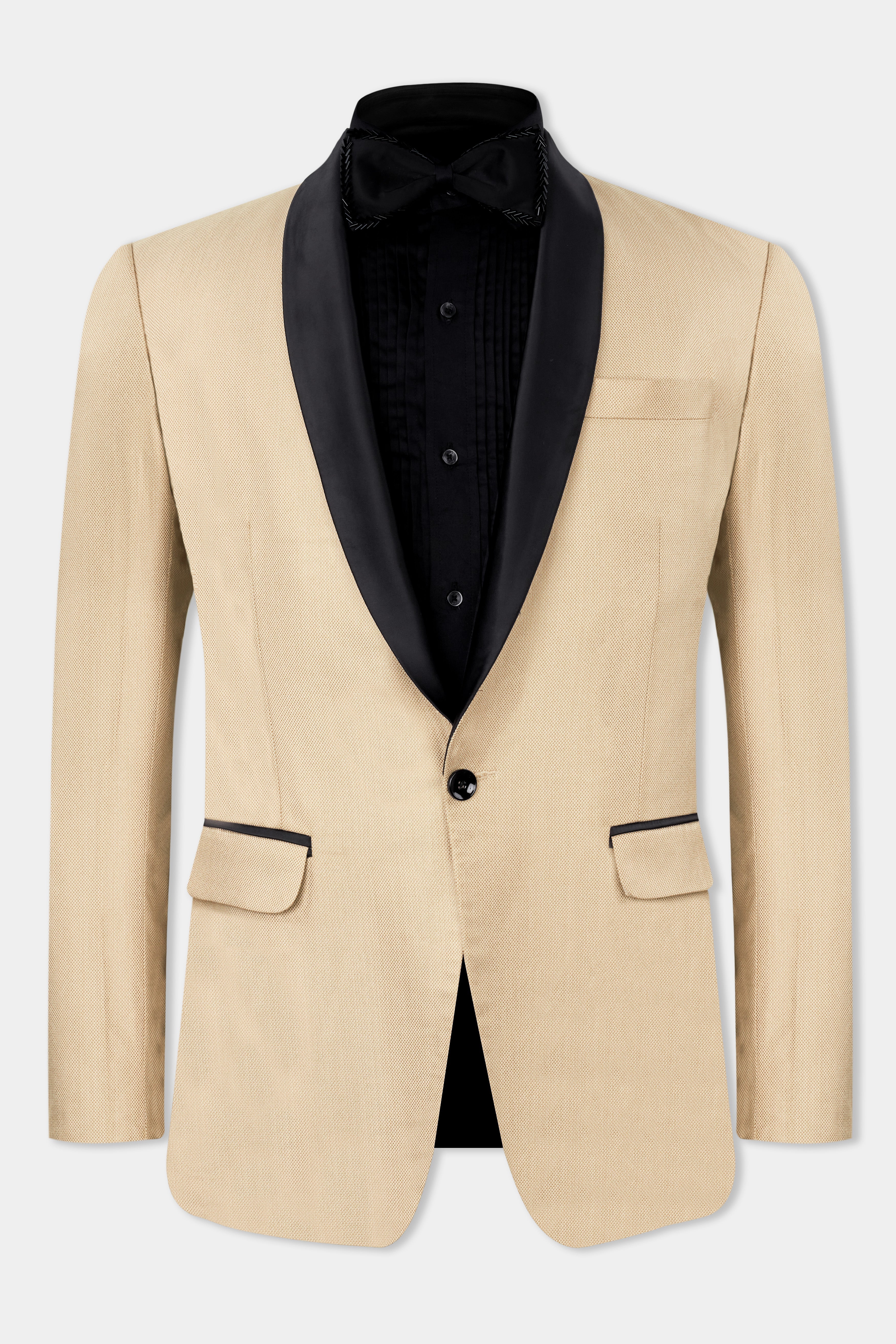 Thistle Brown Dobby Textured Tuxedo Blazer