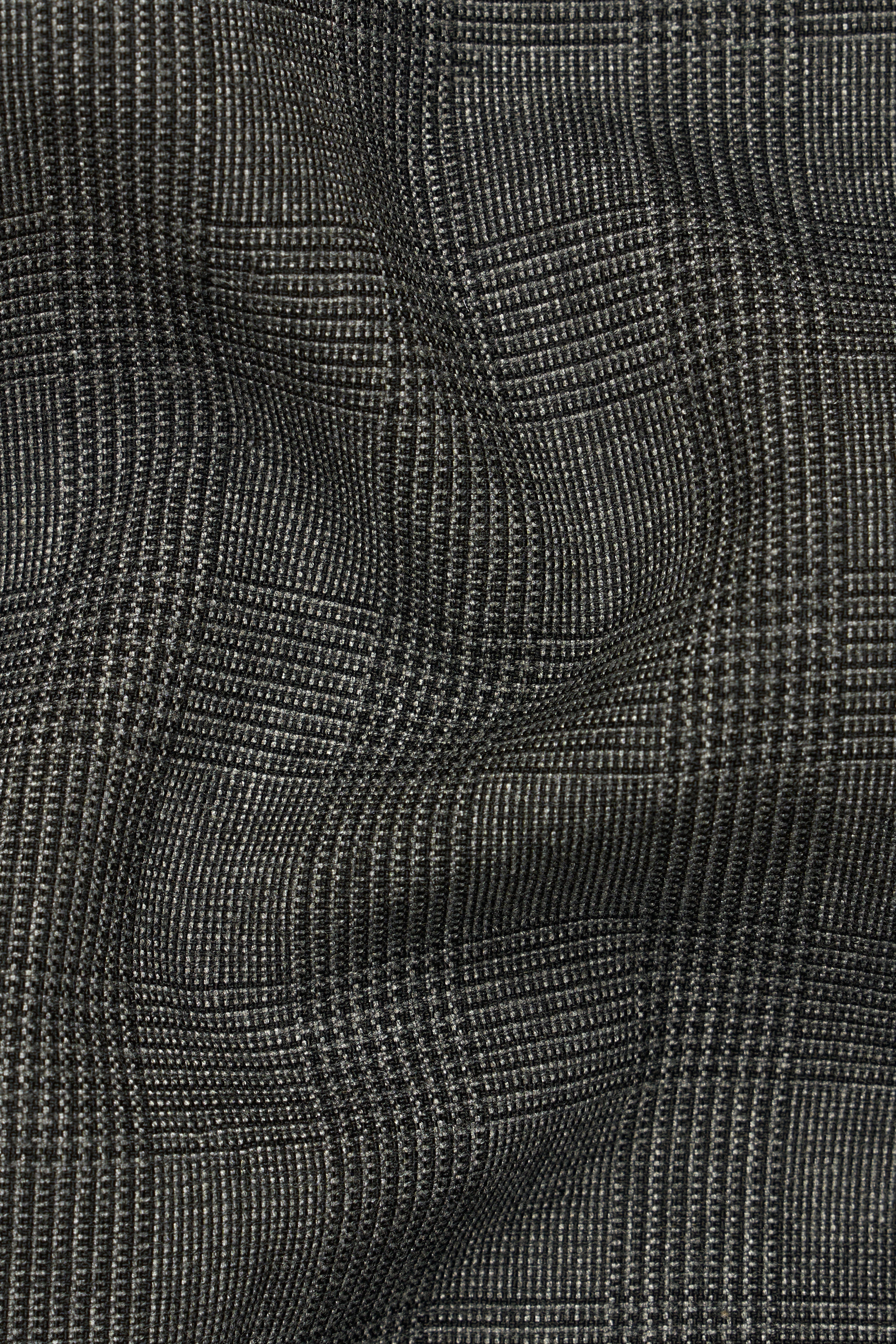 Tundora Dark Gray Subtle Plaid Double-Breasted Blazer