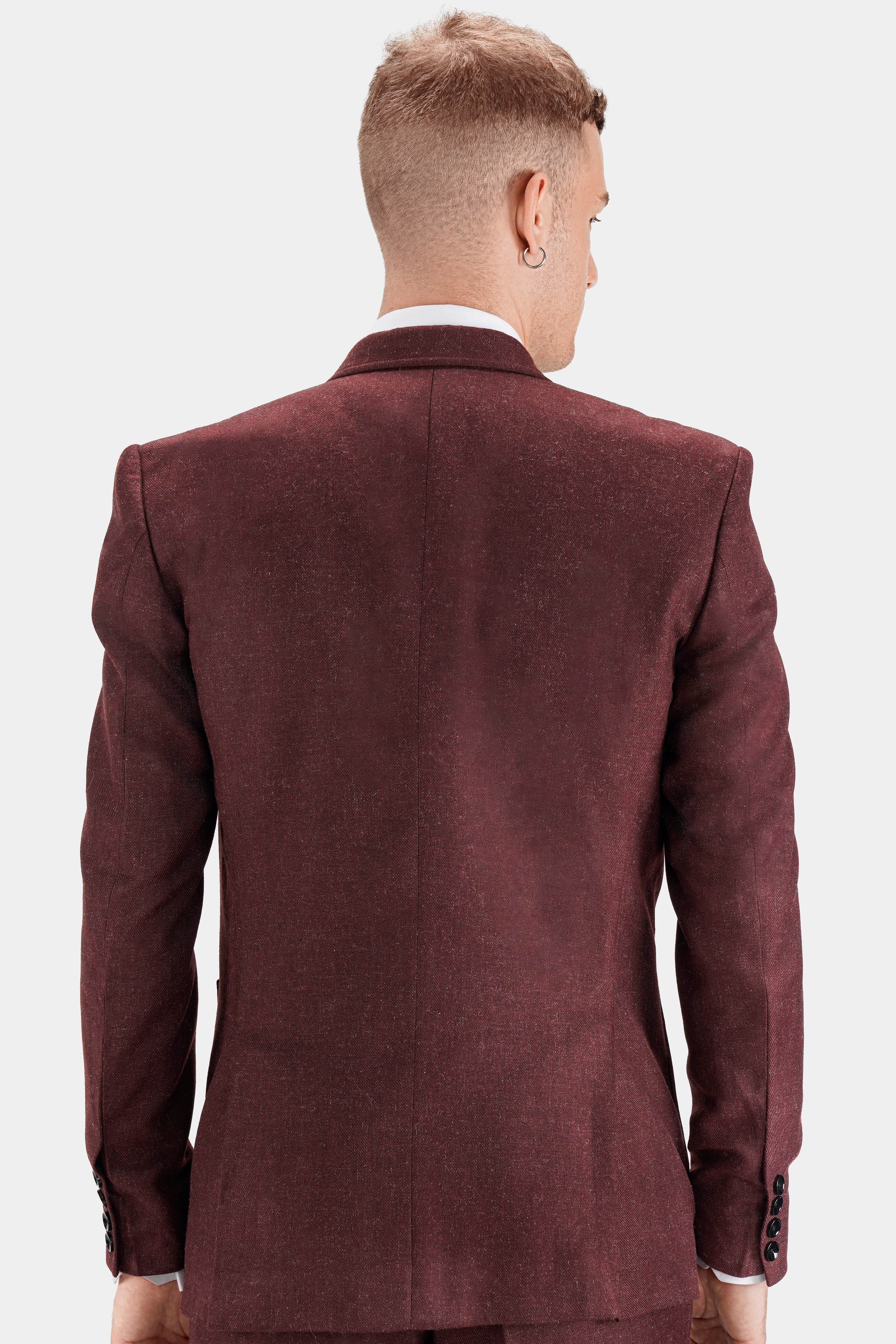 Noir Maroon Tweed Single Breasted Designer Blazer BL2732-SB-PP-D150-36, BL2732-SB-PP-D150-38, BL2732-SB-PP-D150-40, BL2732-SB-PP-D150-42, BL2732-SB-PP-D150-44, BL2732-SB-PP-D150-46, BL2732-SB-PP-D150-48, BL2732-SB-PP-D150-50, BL2732-SB-PP-D150-52, BL2732-SB-PP-D150-54, BL2732-SB-PP-D150-56, BL2732-SB-PP-D150-58, BL2732-SB-PP-D150-60