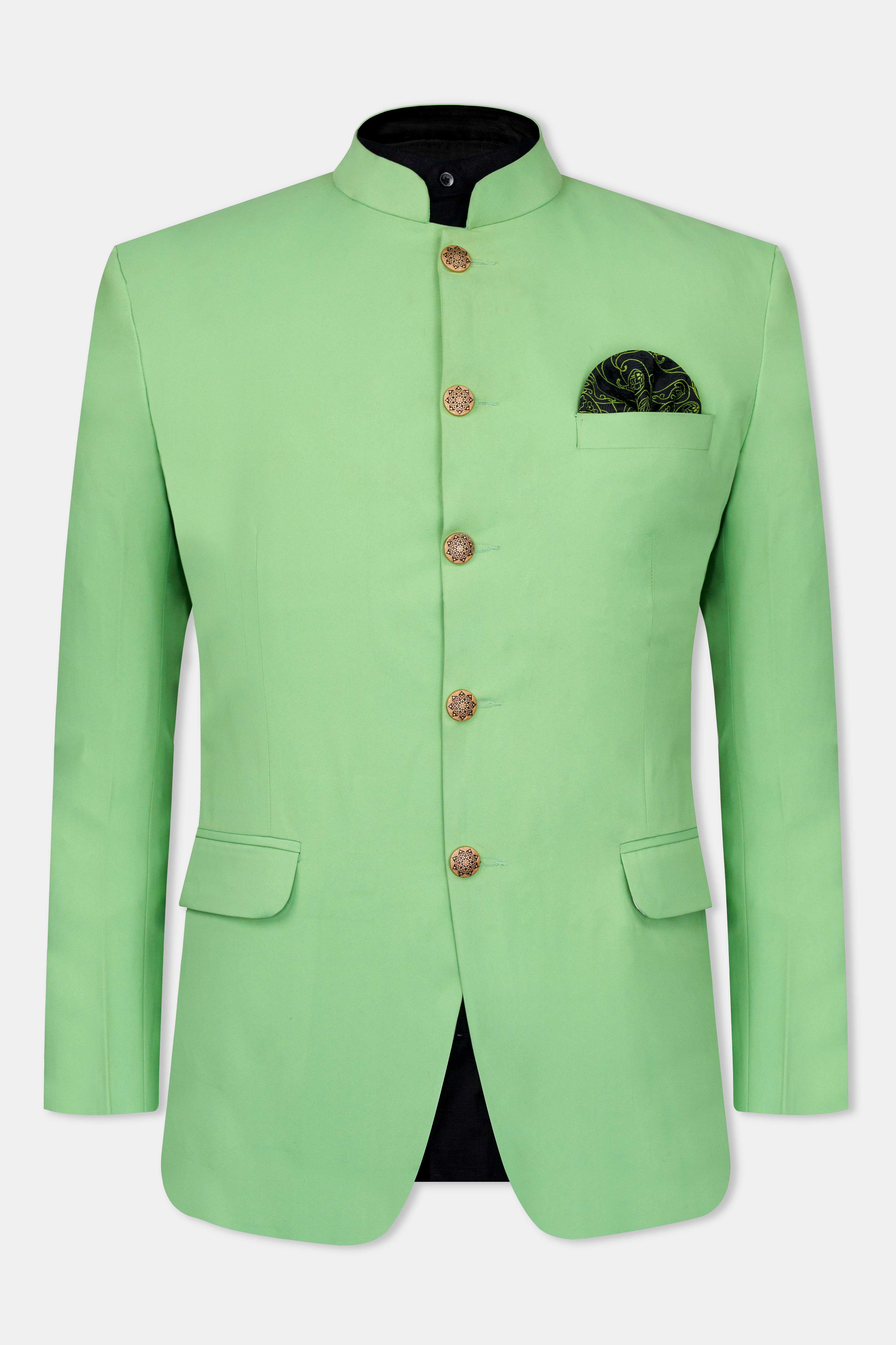 Pistachio Green Wool Rich Bandhgala Blazer BL2752-BG-36, BL2752-BG-38, BL2752-BG-40, BL2752-BG-42, BL2752-BG-44, BL2752-BG-46, BL2752-BG-48, BL2752-BG-50, BL2752-BG-52, BL2752-BG-54, BL2752-BG-56, BL2752-BG-58, BL2752-BG-60