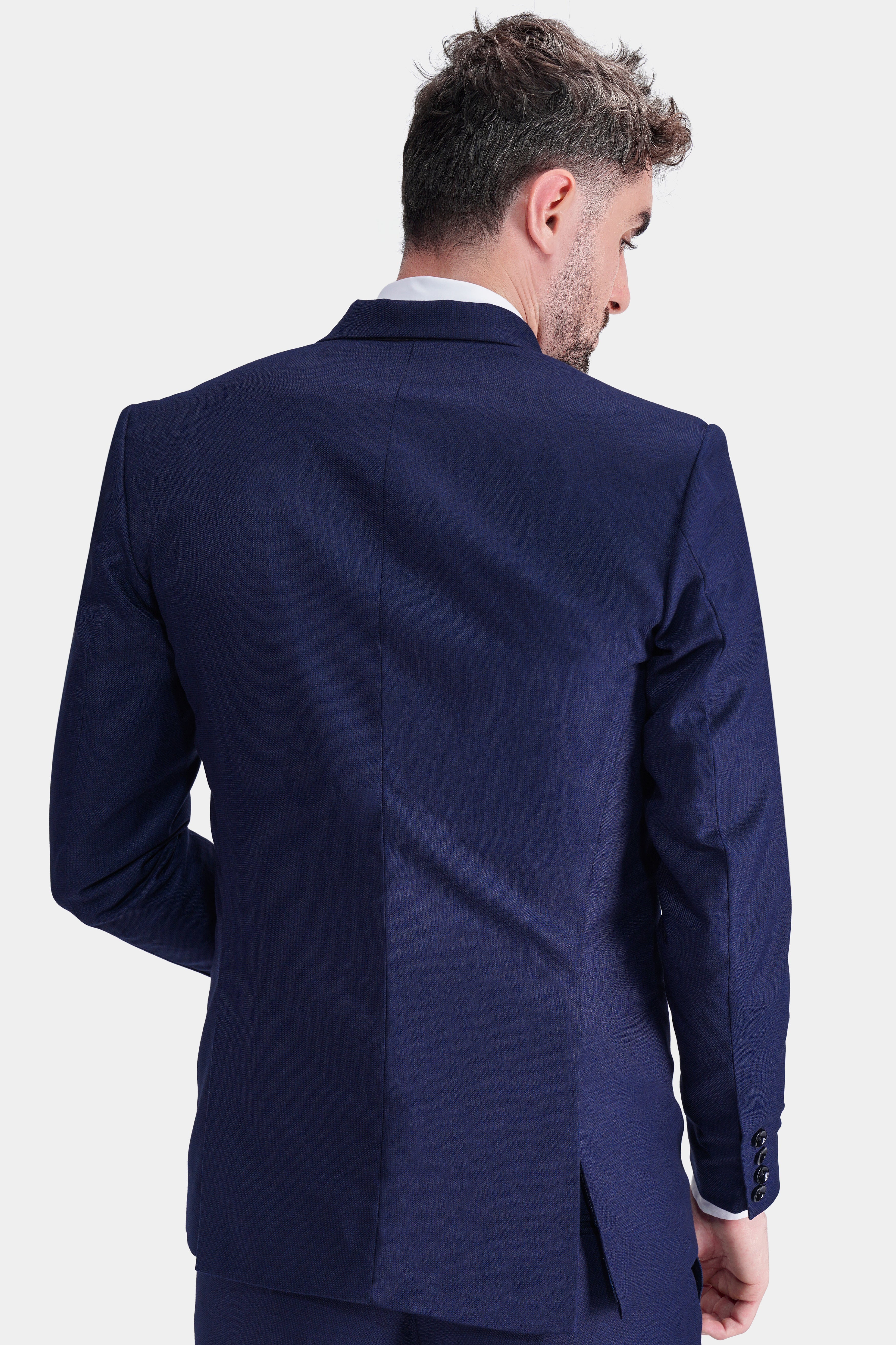 Midnight Navy Blue Wool Rich Single Breasted Blazer BL2753-SB-36, BL2753-SB-38, BL2753-SB-40, BL2753-SB-42, BL2753-SB-44, BL2753-SB-46, BL2753-SB-48, BL2753-SB-50, BL2753-SB-52, BL2753-SB-54, BL2753-SB-56, BL2753-SB-58, BL2753-SB-60