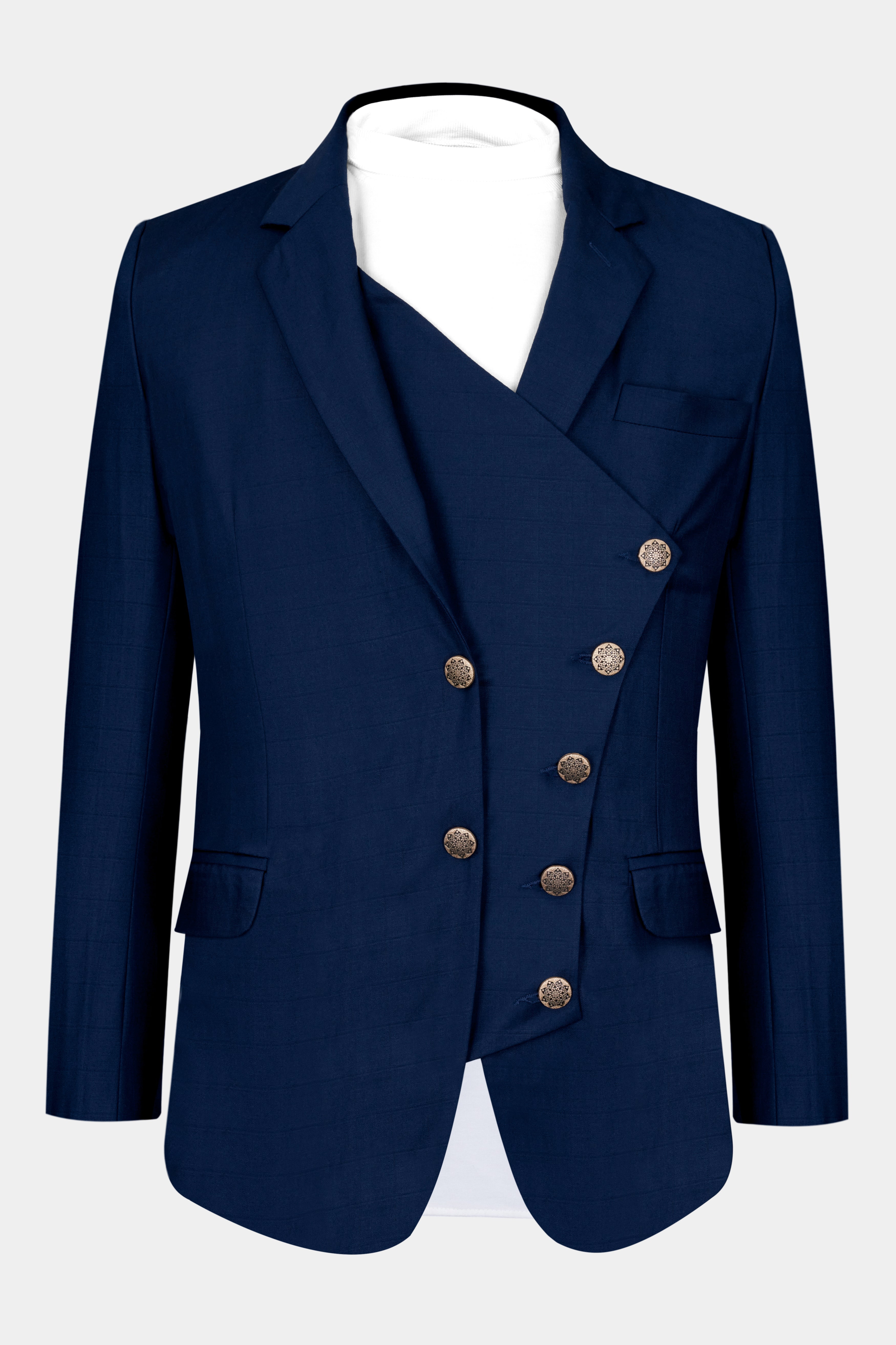 Tuna Blue Wool Rich Designer Blazer BL2762-D87-36, BL2762-D87-38, BL2762-D87-40, BL2762-D87-42, BL2762-D87-44, BL2762-D87-46, BL2762-D87-48, BL2762-D87-50, BL2762-D87-52, BL2762-D87-54, BL2762-D87-56, BL2762-D87-58, BL2762-D87-60