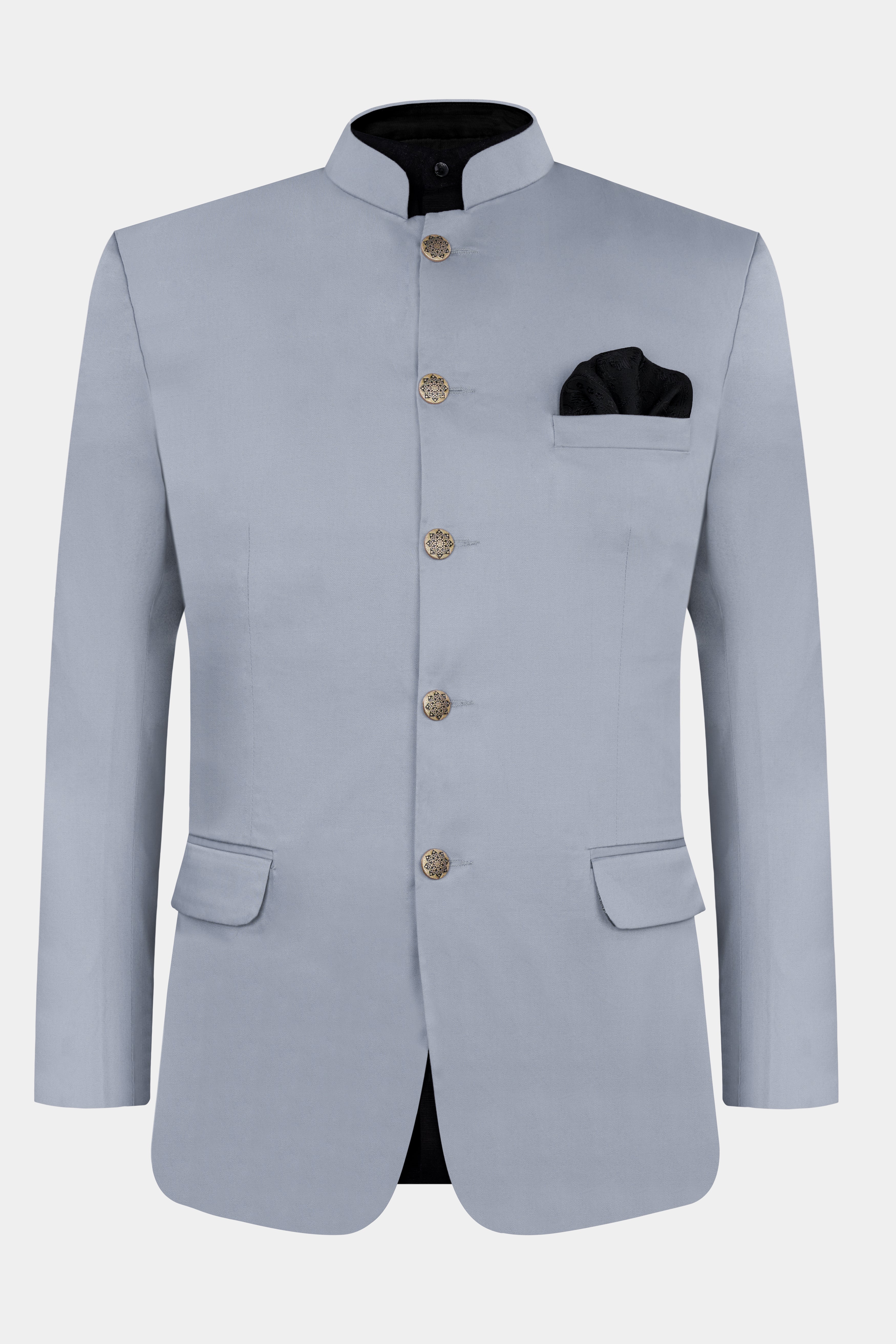 Nobel Gray Premium Cotton Bandhgala Stretchable Traveler Blazer BL2812-BG-36, BL2812-BG-38, BL2812-BG-40, BL2812-BG-42, BL2812-BG-44, BL2812-BG-46, BL2812-BG-48, BL2812-BG-50, BL2812-BG-52, BL2812-BG-54, BL2812-BG-56, BL2812-BG-58, BL2812-BG-60