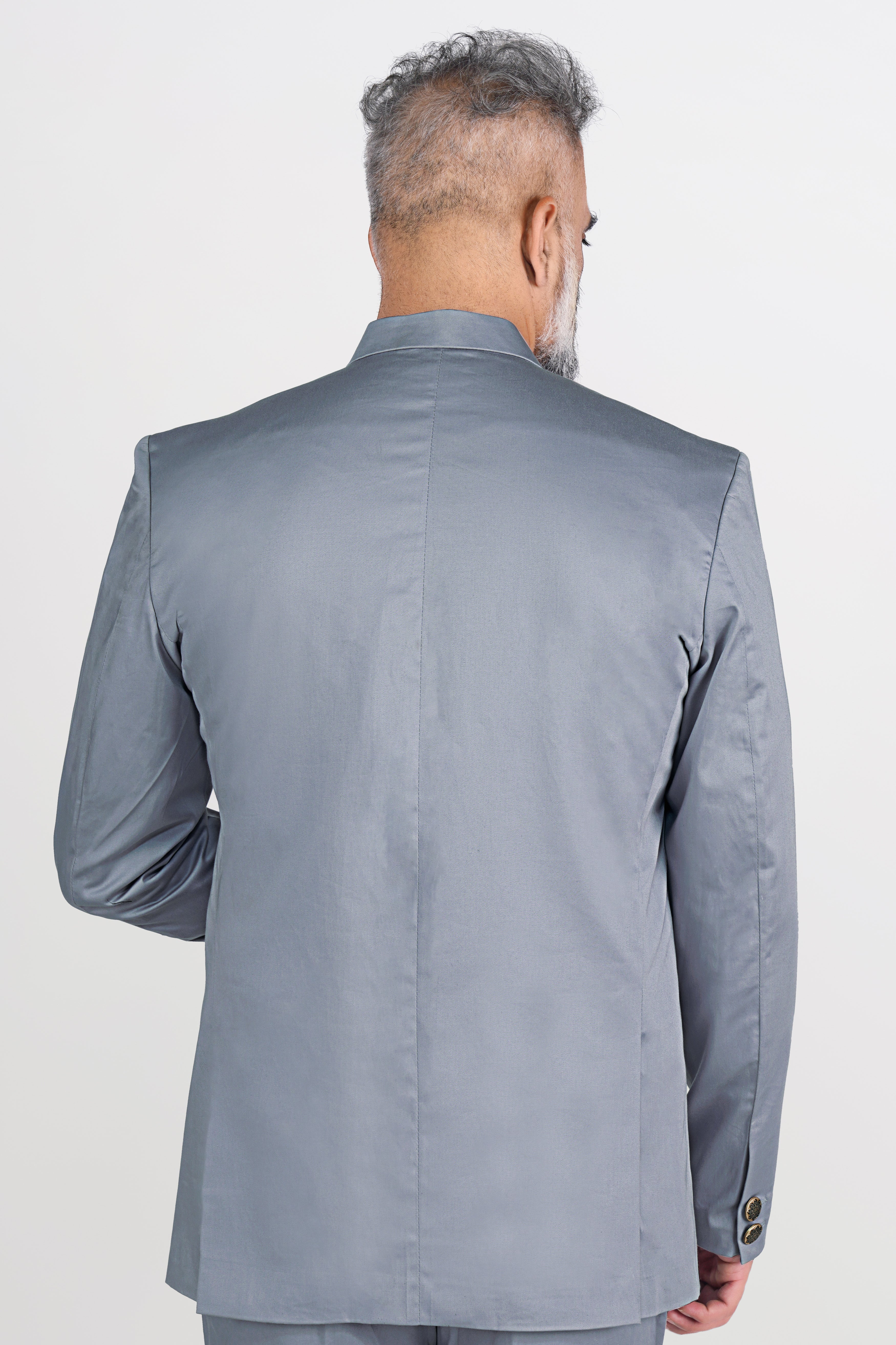 Nobel Gray Premium Cotton Bandhgala Stretchable Traveler Blazer BL2812-BG-36, BL2812-BG-38, BL2812-BG-40, BL2812-BG-42, BL2812-BG-44, BL2812-BG-46, BL2812-BG-48, BL2812-BG-50, BL2812-BG-52, BL2812-BG-54, BL2812-BG-56, BL2812-BG-58, BL2812-BG-60