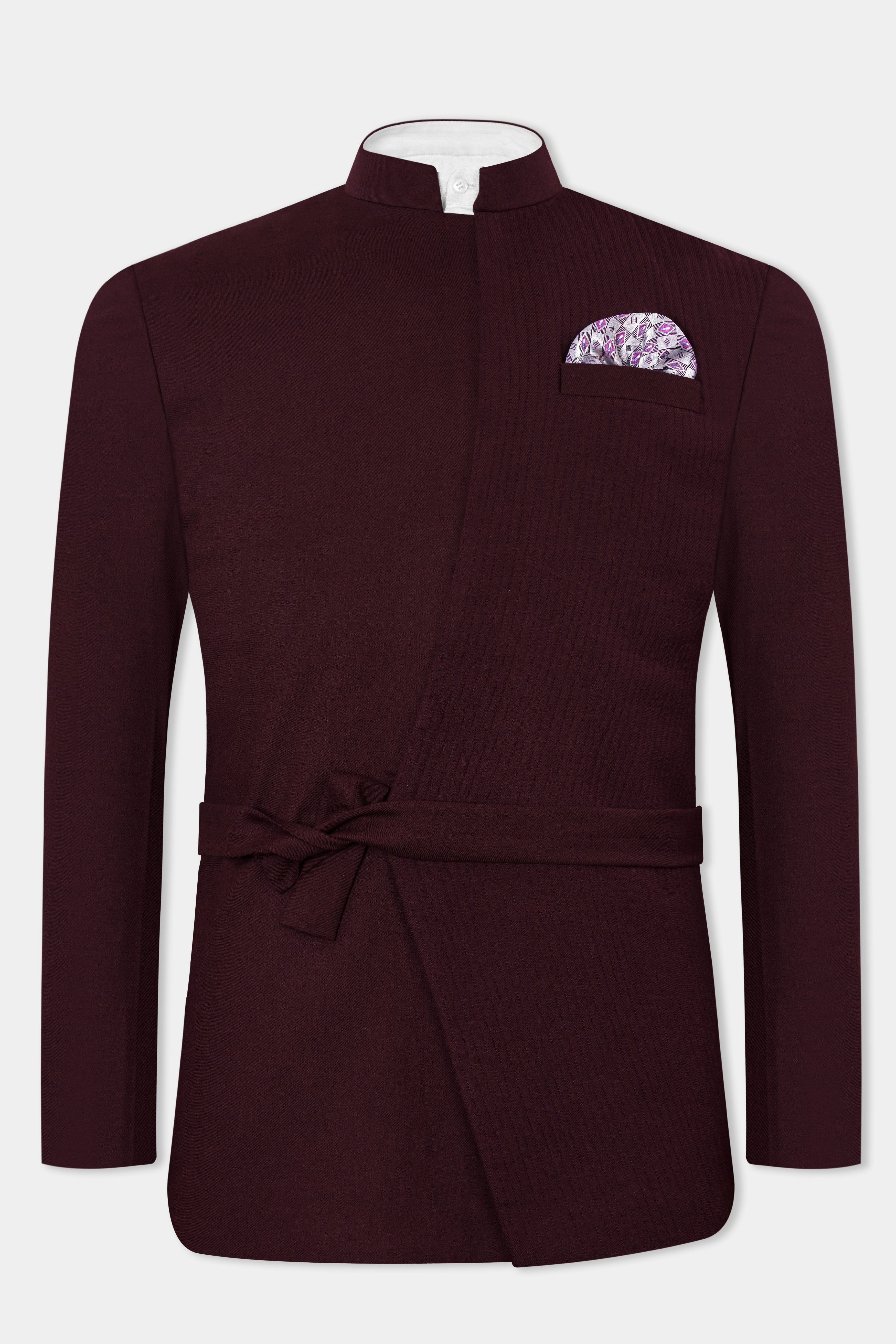 Umber Maroon Wool Rich Bandhgala Designer Blazer BL2823-D173-36, BL2823-D173-38, BL2823-D173-40, BL2823-D173-42, BL2823-D173-44, BL2823-D173-46, BL2823-D173-48, BL2823-D173-50, BL2823-D173-52, BL2823-D173-54, BL2823-D173-56, BL2823-D173-58, BL2823-D173-60