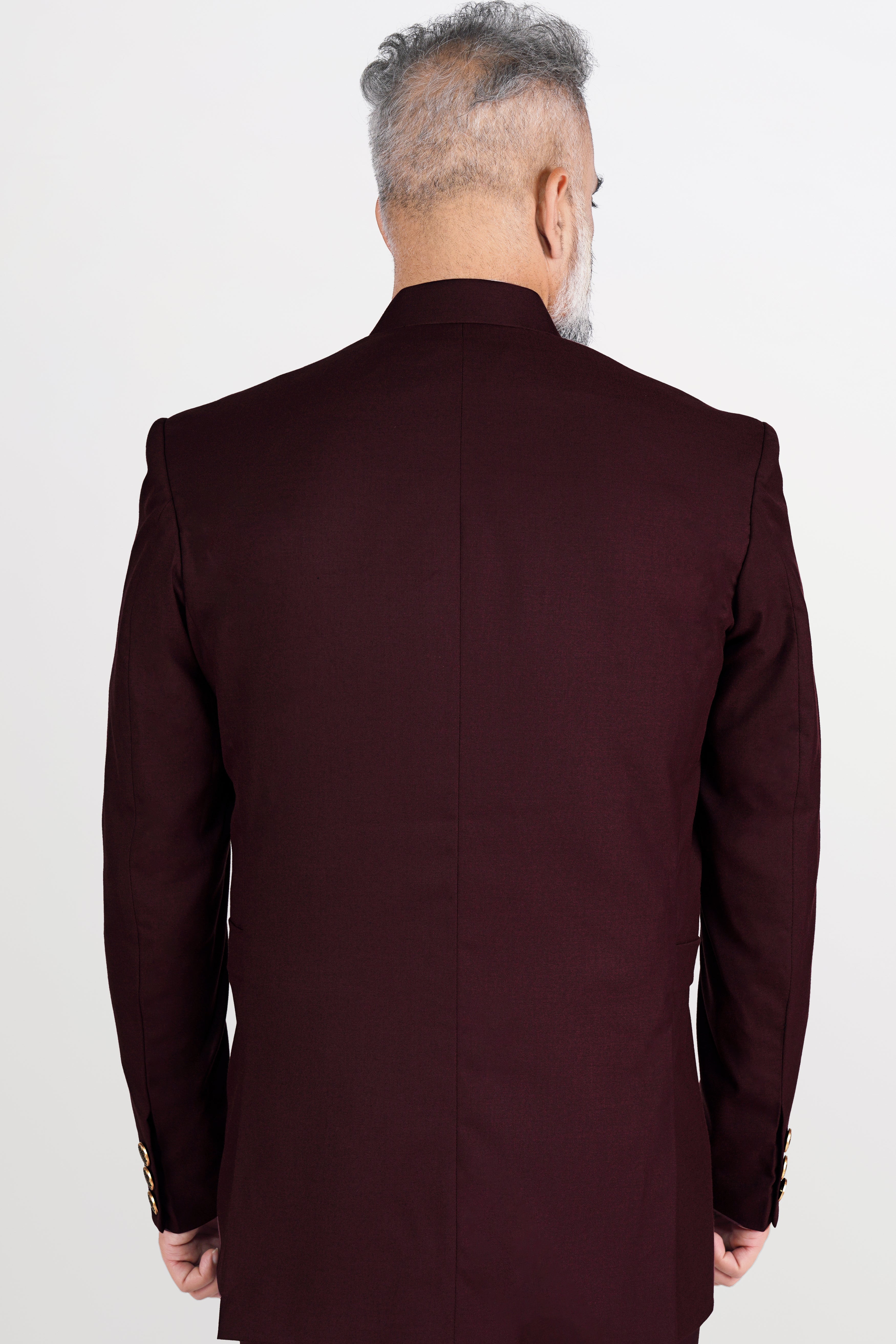 Umber Maroon Wool Rich Bandhgala Designer Blazer BL2823-D173-36, BL2823-D173-38, BL2823-D173-40, BL2823-D173-42, BL2823-D173-44, BL2823-D173-46, BL2823-D173-48, BL2823-D173-50, BL2823-D173-52, BL2823-D173-54, BL2823-D173-56, BL2823-D173-58, BL2823-D173-60